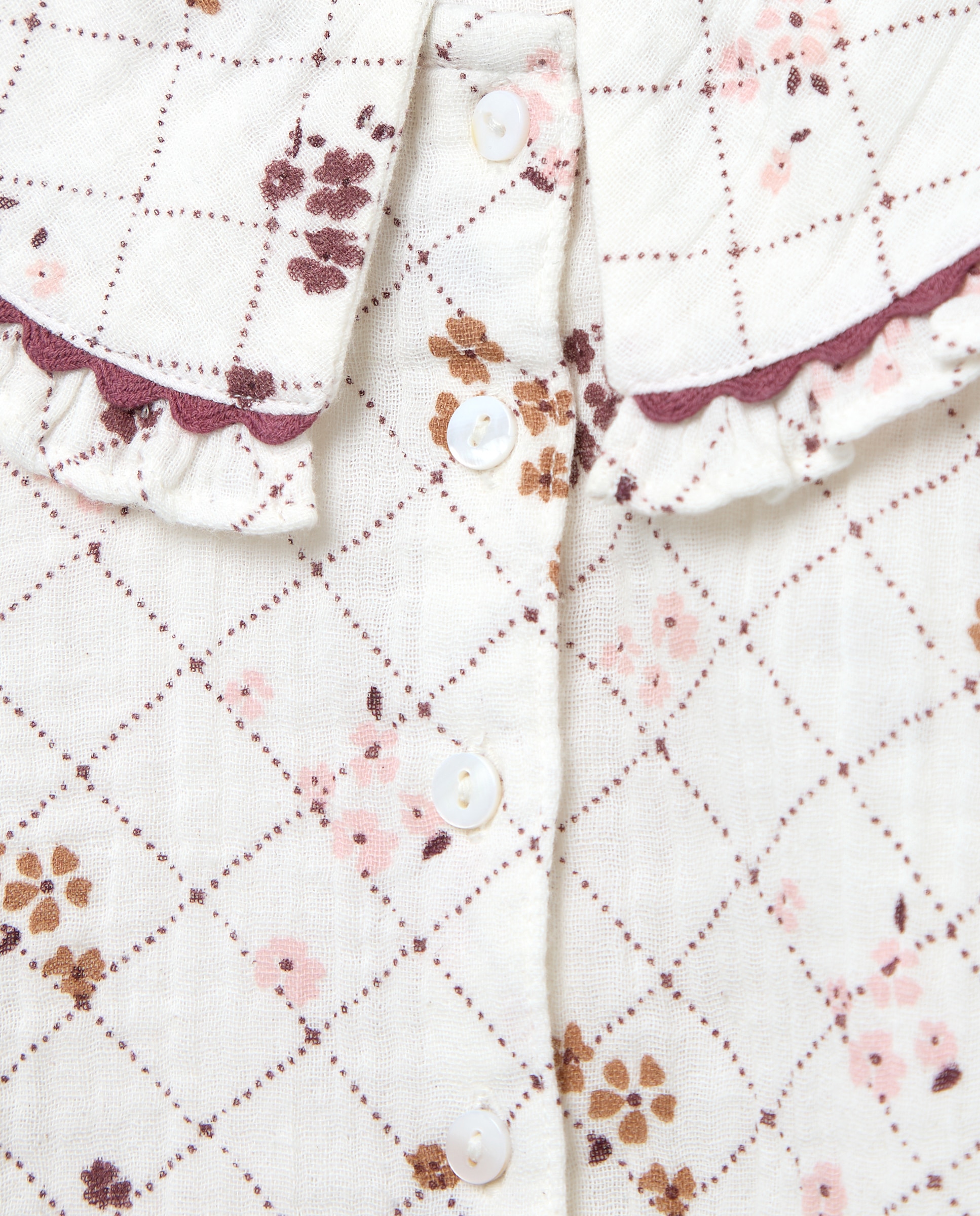Camisa de Bebé com Manga Comprida e Gola Branco-3
