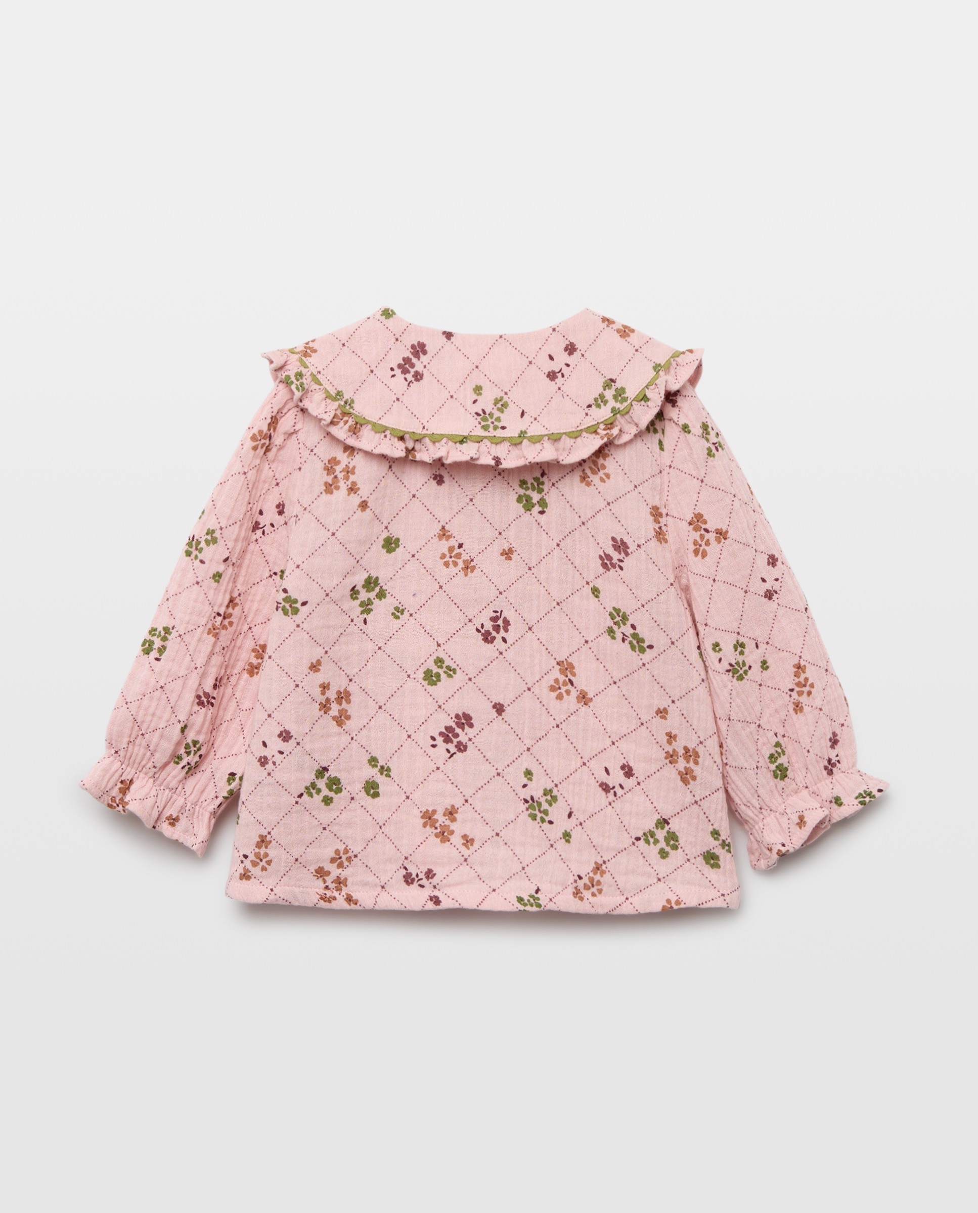 Camisa de Bebé com Manga Comprida e Gola Branco-2
