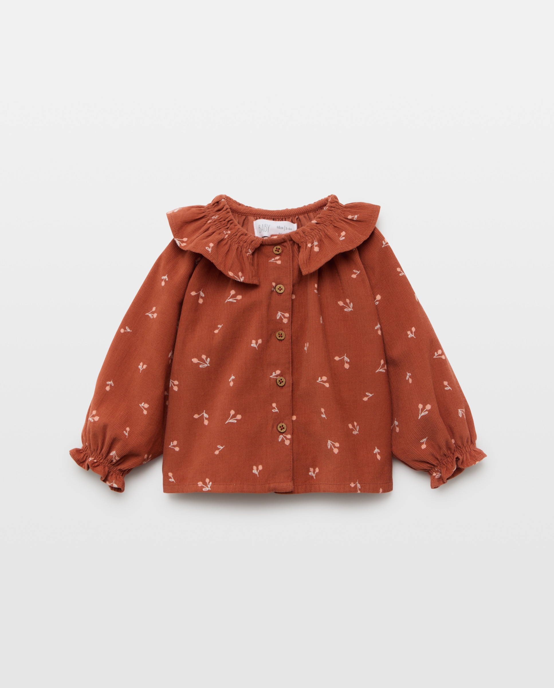 Camisa micropana lisa manga larga de bebé - Baby El Corte Inglés - 770 Terracota 770 Terracota-1