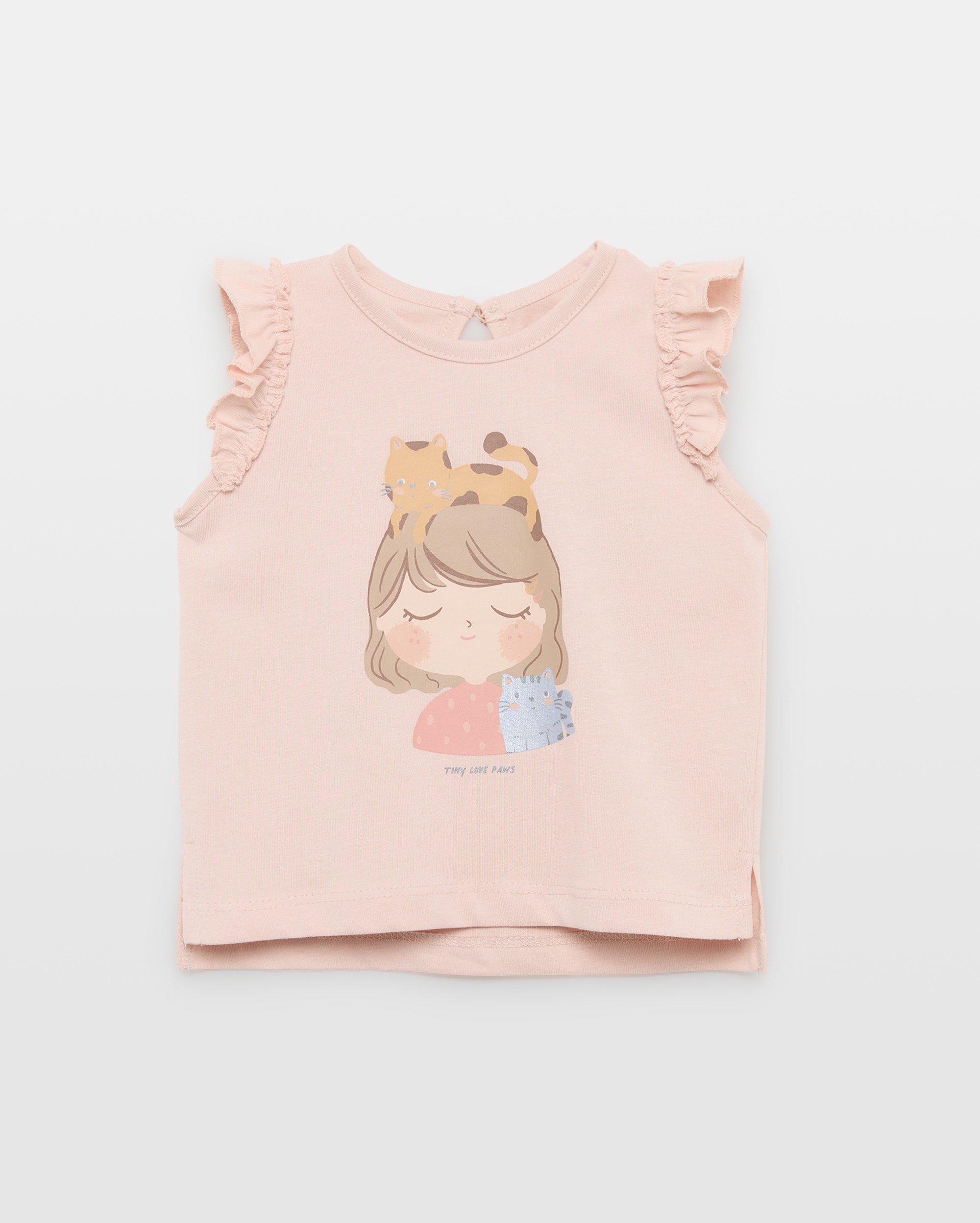 Imagen 0 de Camiseta de tirantes cuello caja de bebé Rosa