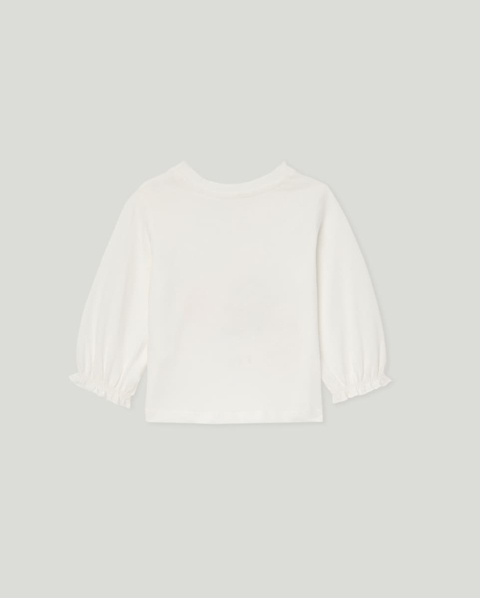 Camisola de Bebé com Manga Comprida e Estampado de Casa Branco-marfim-2