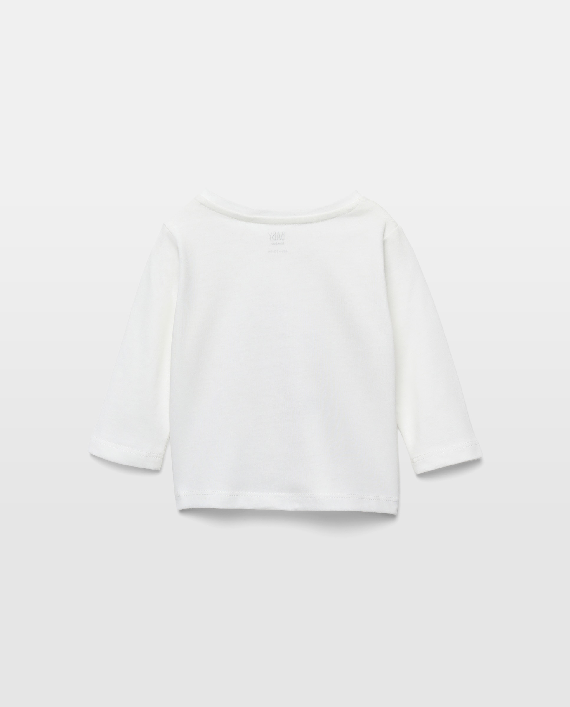 Camisola de Manga Comprida de Bebé com Estampado de Fantasia Branco-2