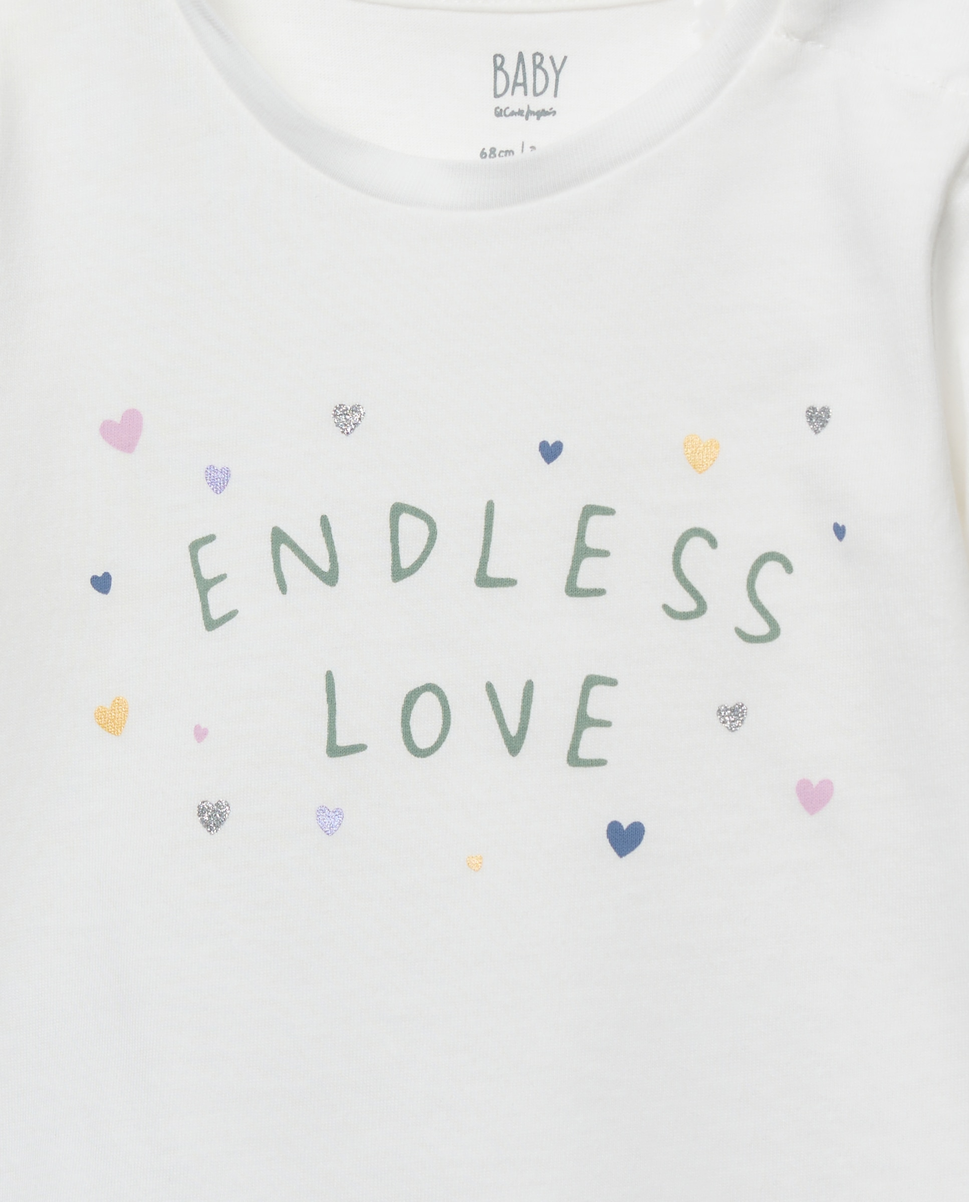 Camisola de Manga Comprida de Bebé com Estampado de Fantasia Branco-3
