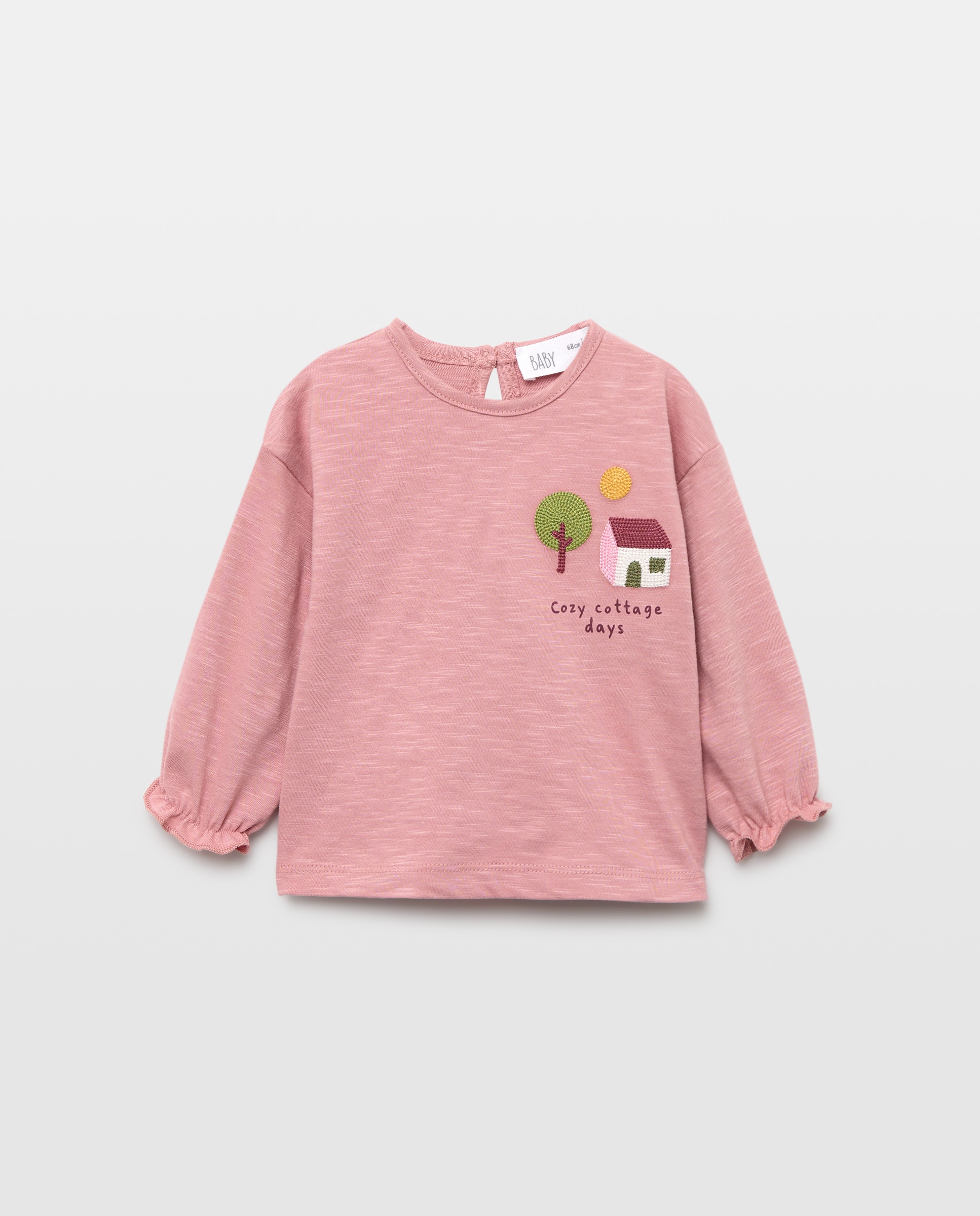 Imagem 0 de Camisola Lisa de Bebé com Manga Comprida e Emblema de Animal