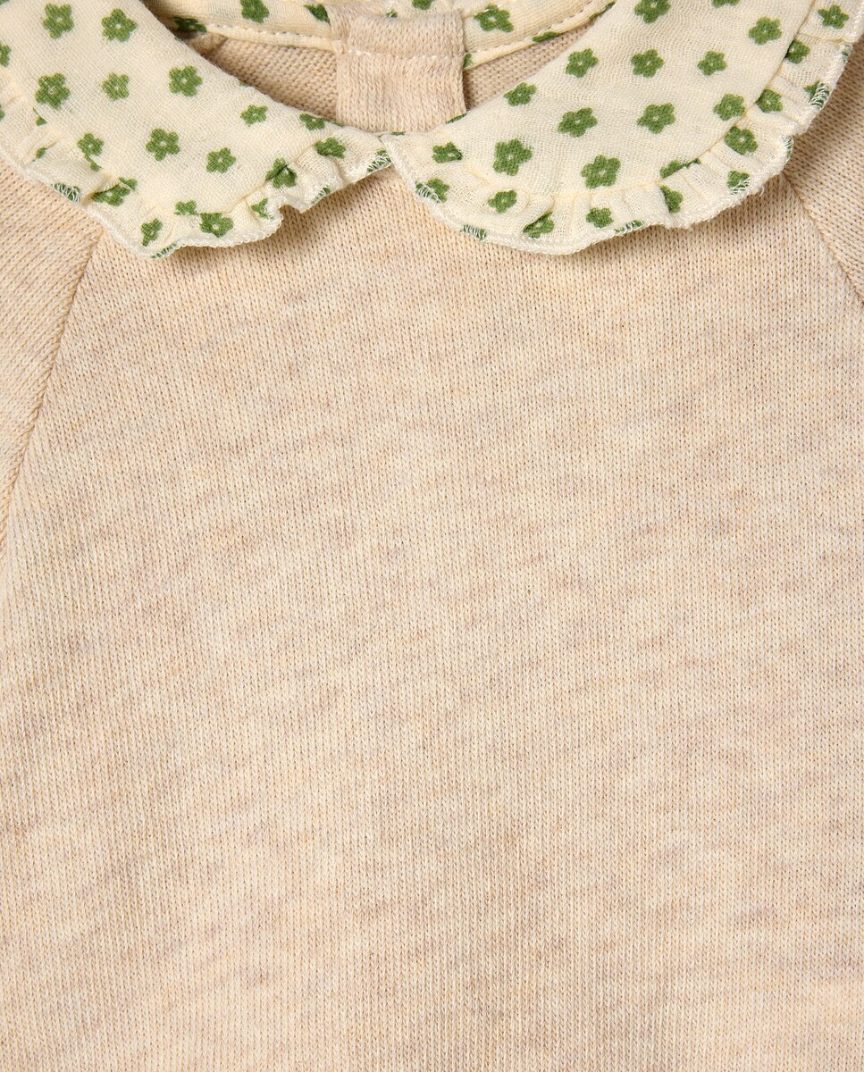 Conjunto de Malha Cortado de Bebé com Gola Plana 120 Cru-3