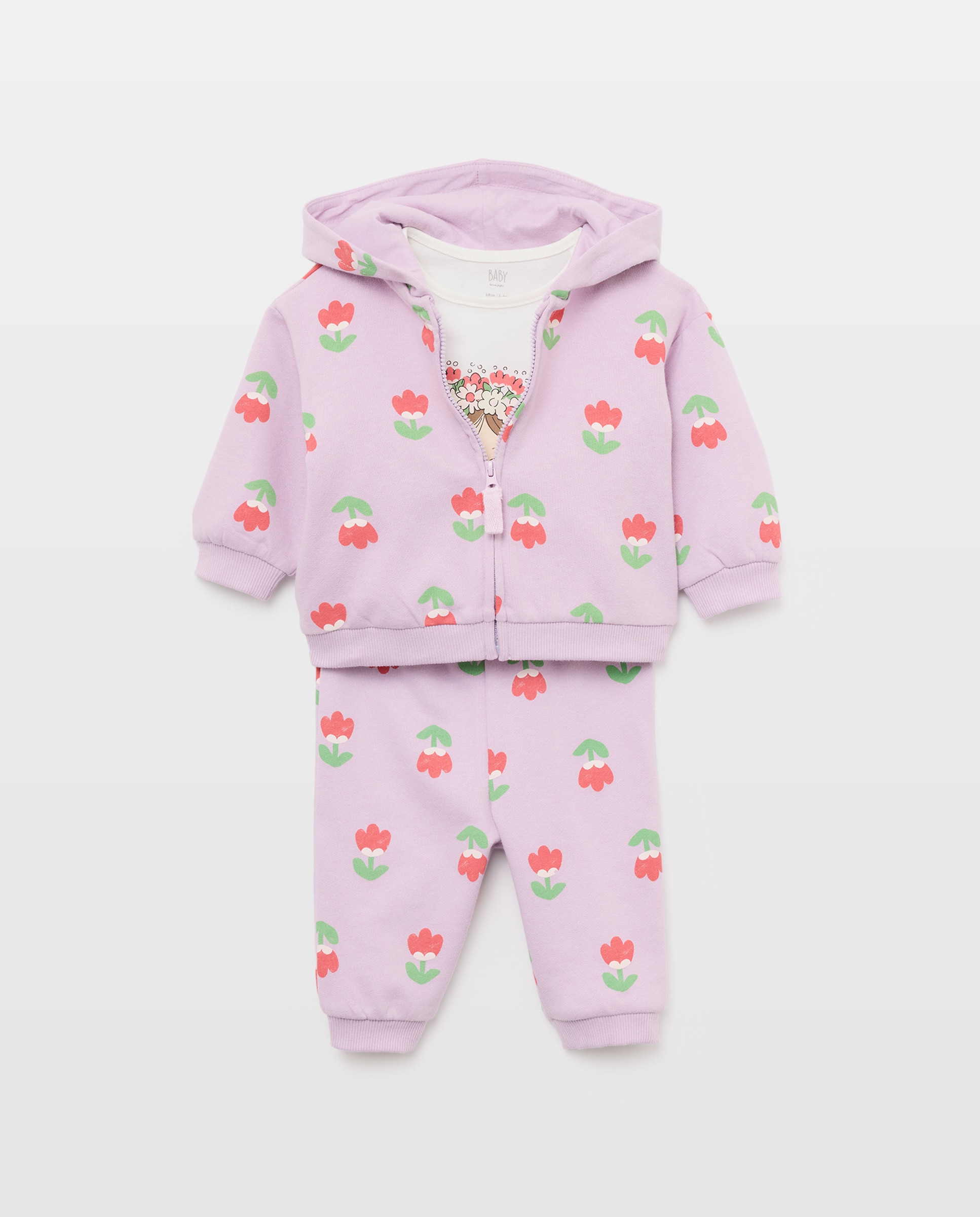 Imagem 0 de Conjunto de 3 Peças de Bebé com Estampado de Fantasia