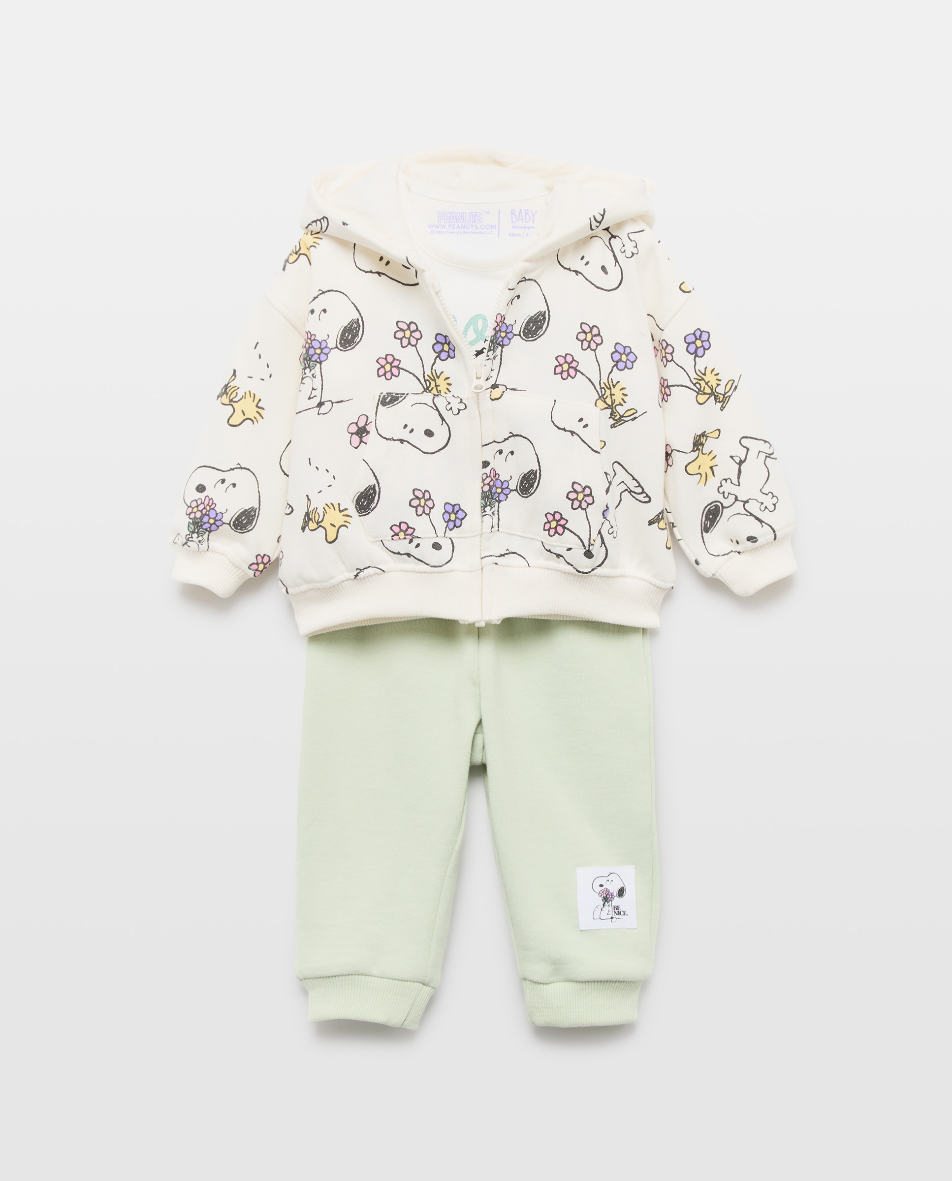 Conjunto de 3 Peças de Bebé com Estampado Snoopy Baby El Corte Inglés Multicolor-1
