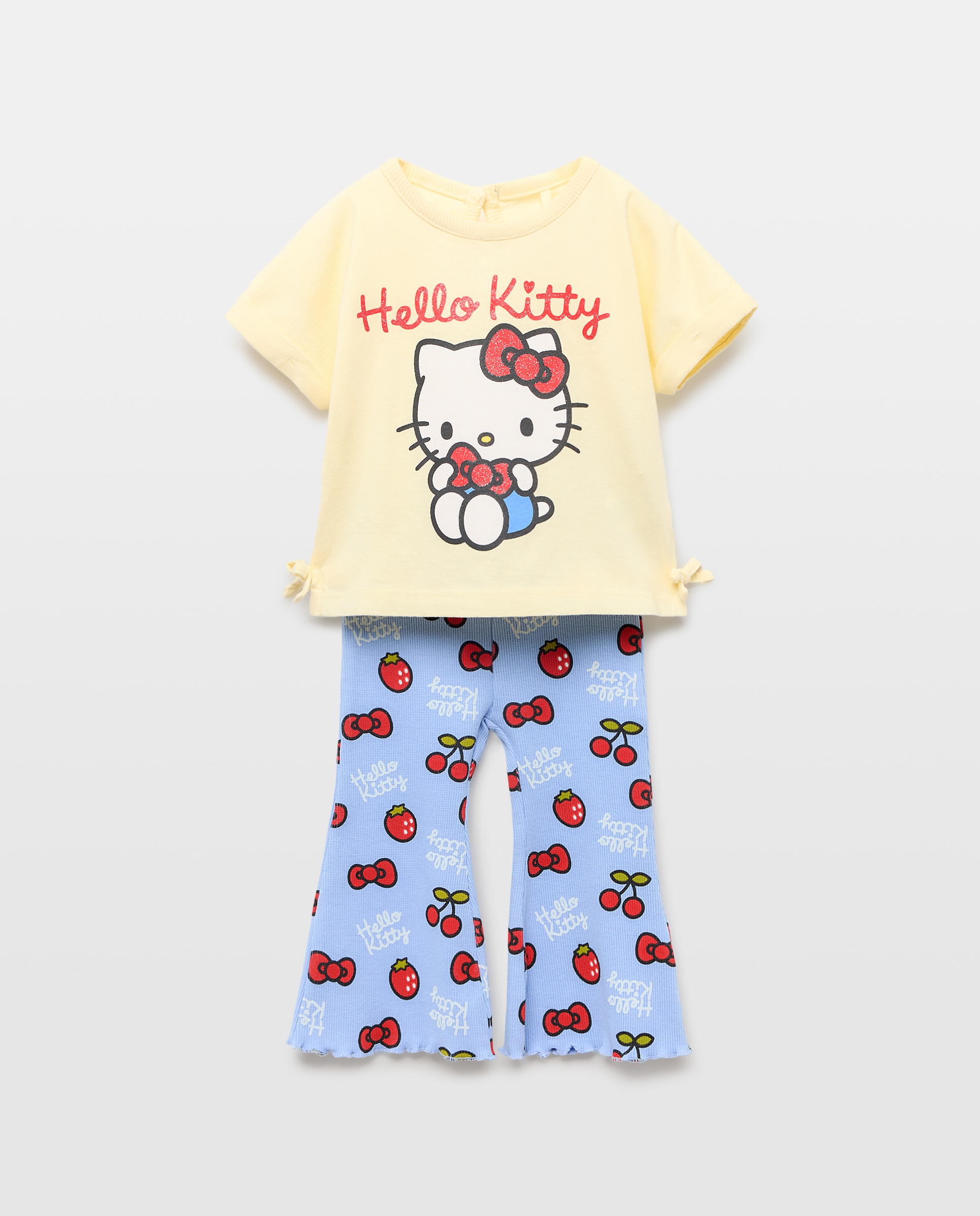 Imagem 0 de Conjunto de Manga Curta de Bebé com Leggings e Estampado Hello Kitty