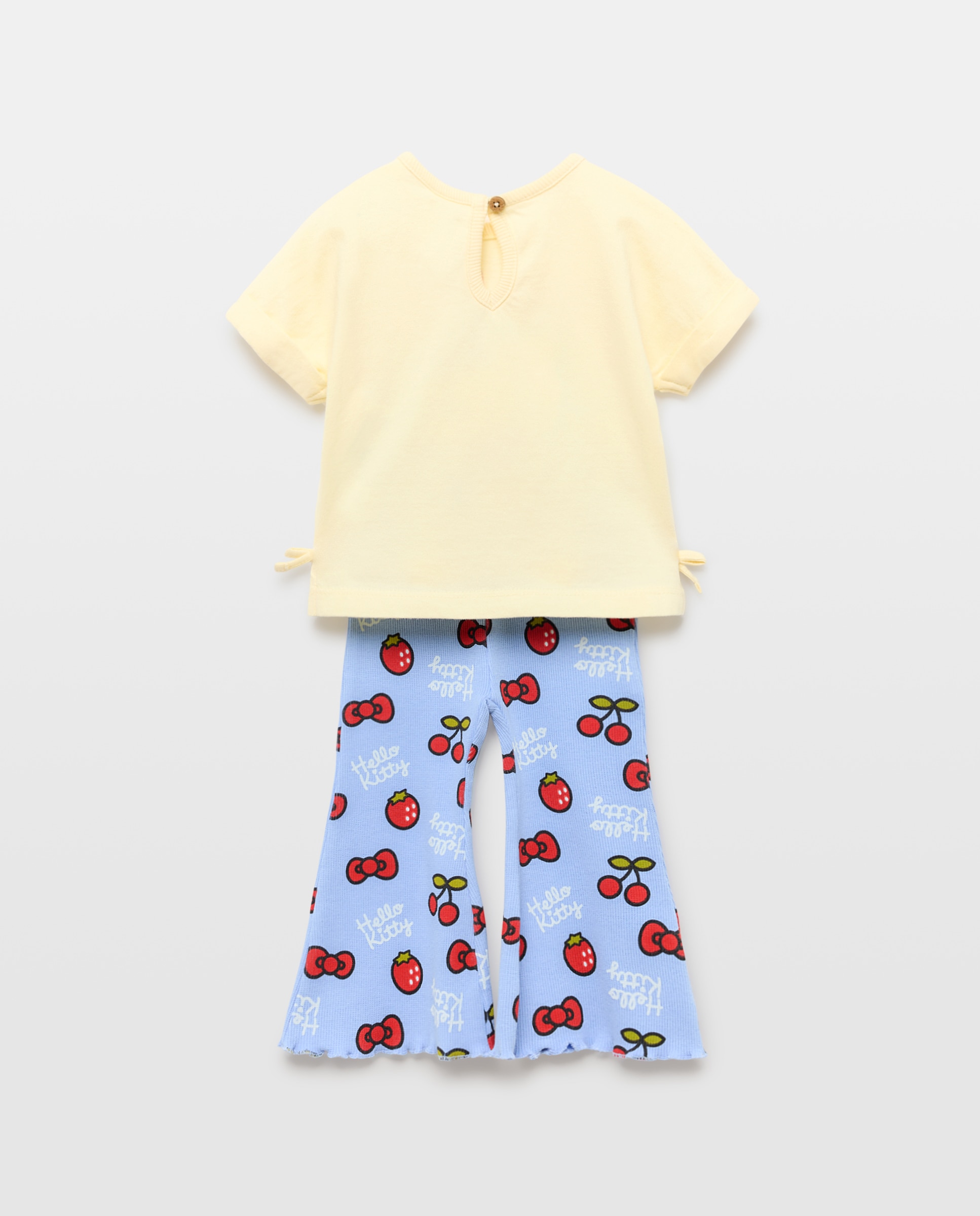 Conjunto de Manga Curta de Bebé com Leggings e Estampado Hello Kitty Rosa-2