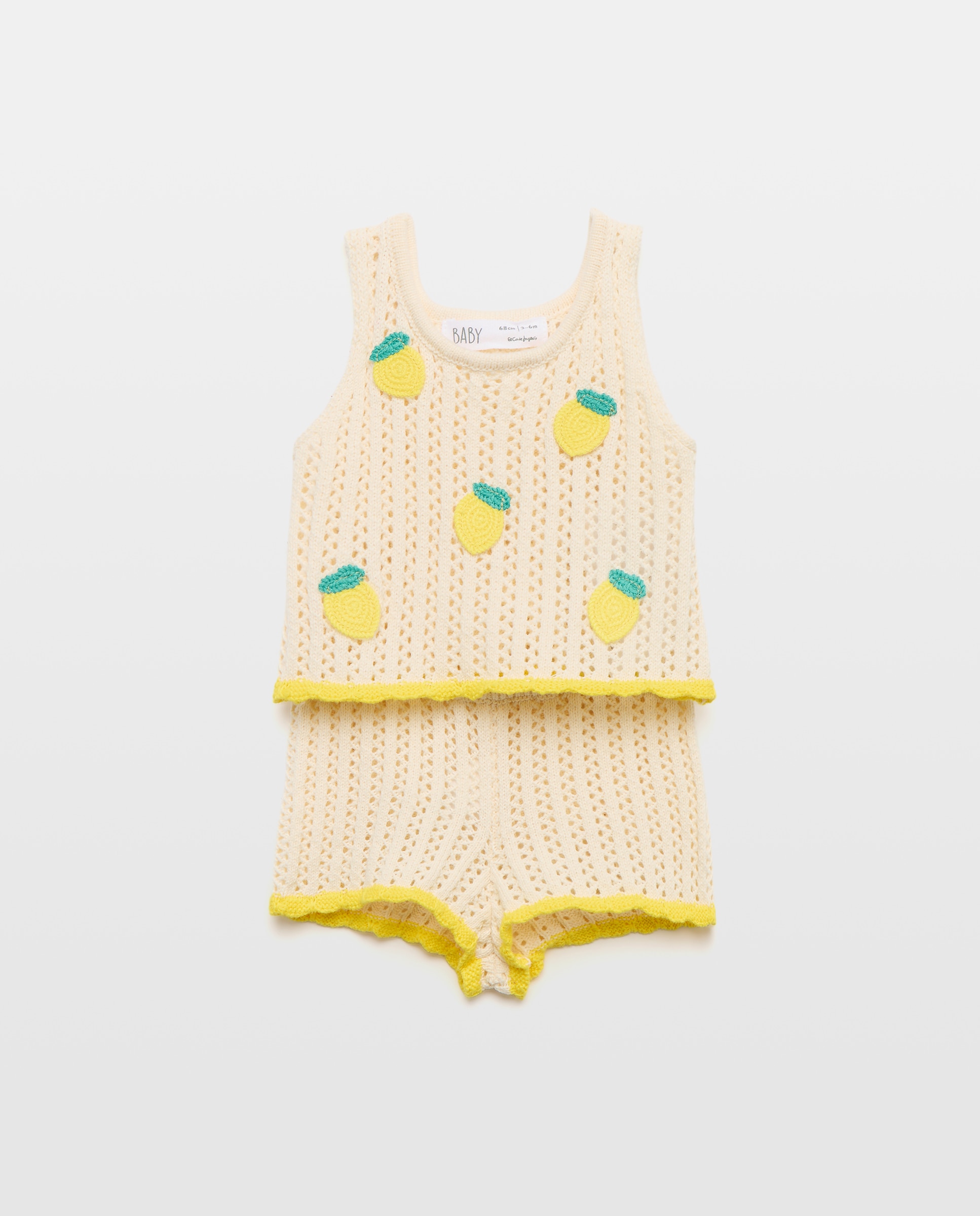 Conjunto de 2 Peças de Crochet Curtas de Bebé Baby El Corte Inglés 120 Cru-1