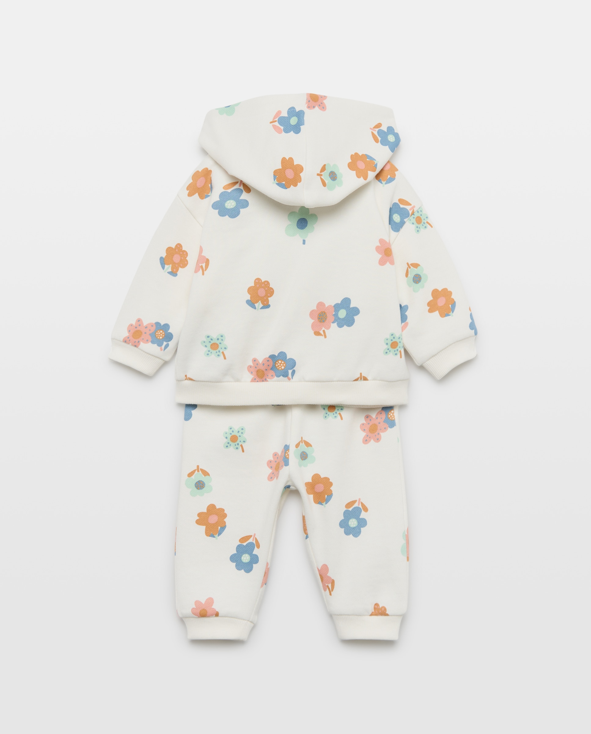 Conjunto Comprido de 3 Peças de Bebé com Estampado de Fantasia Branco-2