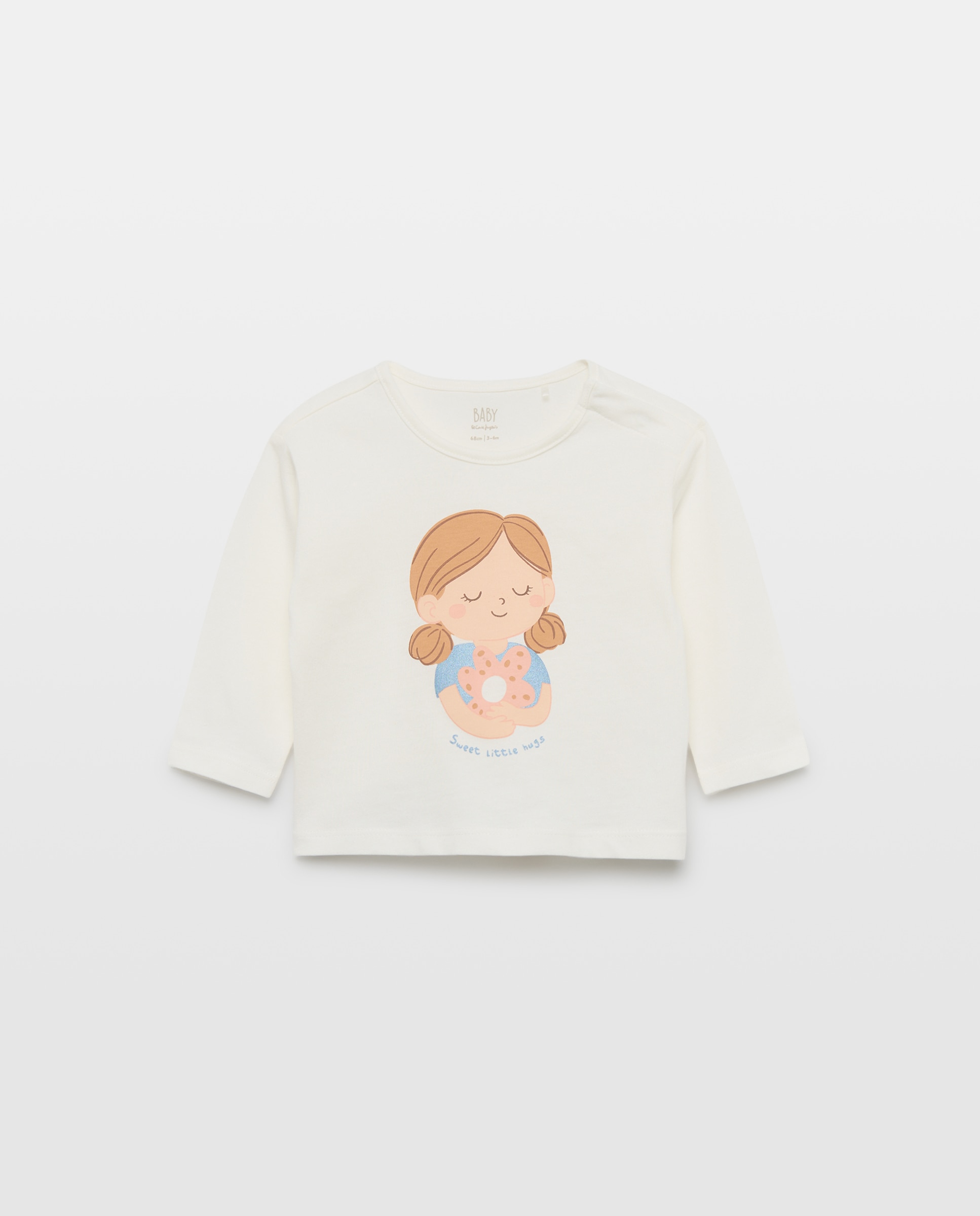Conjunto Comprido de 3 Peças de Bebé com Estampado de Fantasia Branco-3