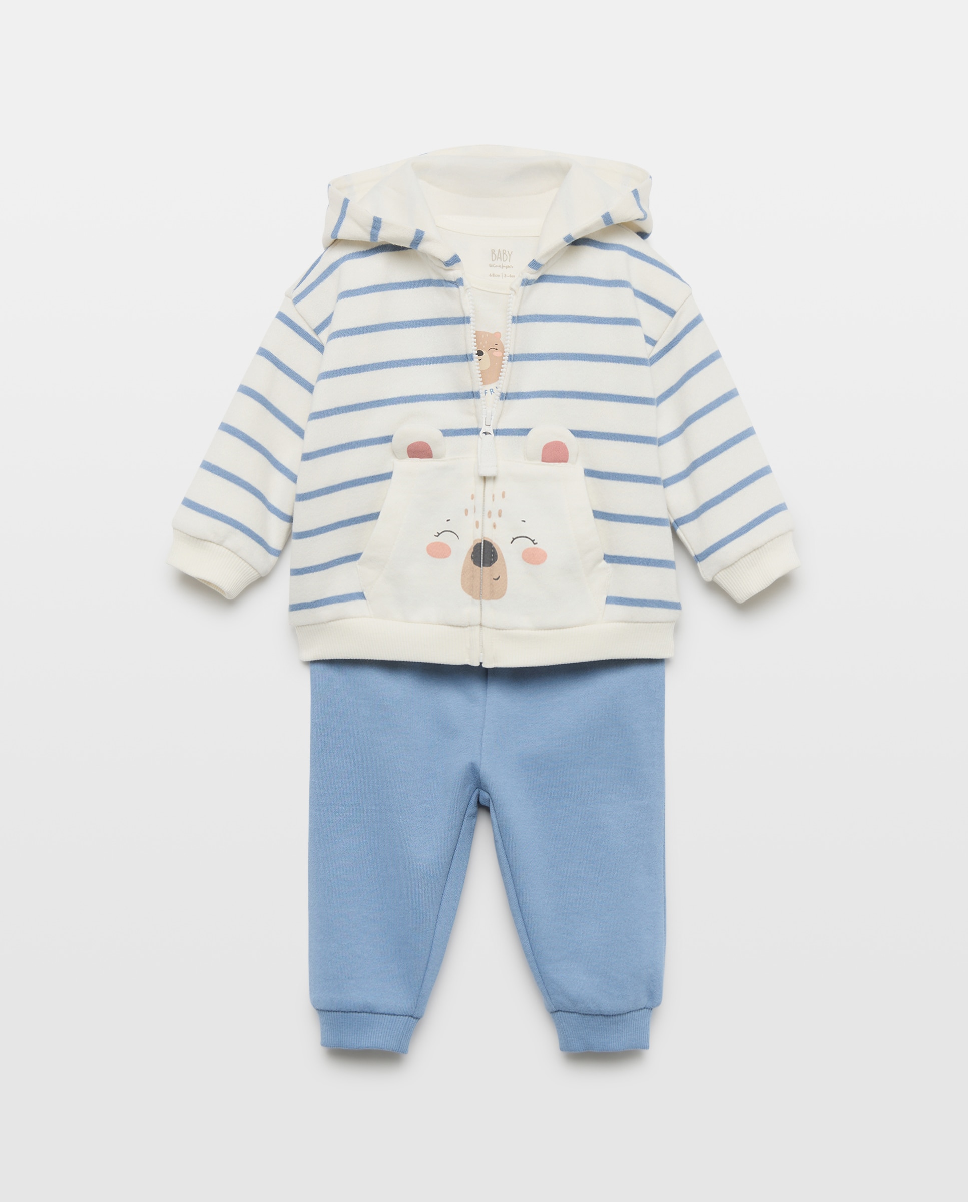 Conjunto de bebés 3 piezas largo con estampado fantasía - Baby El Corte Inglés - Azul Azul-1