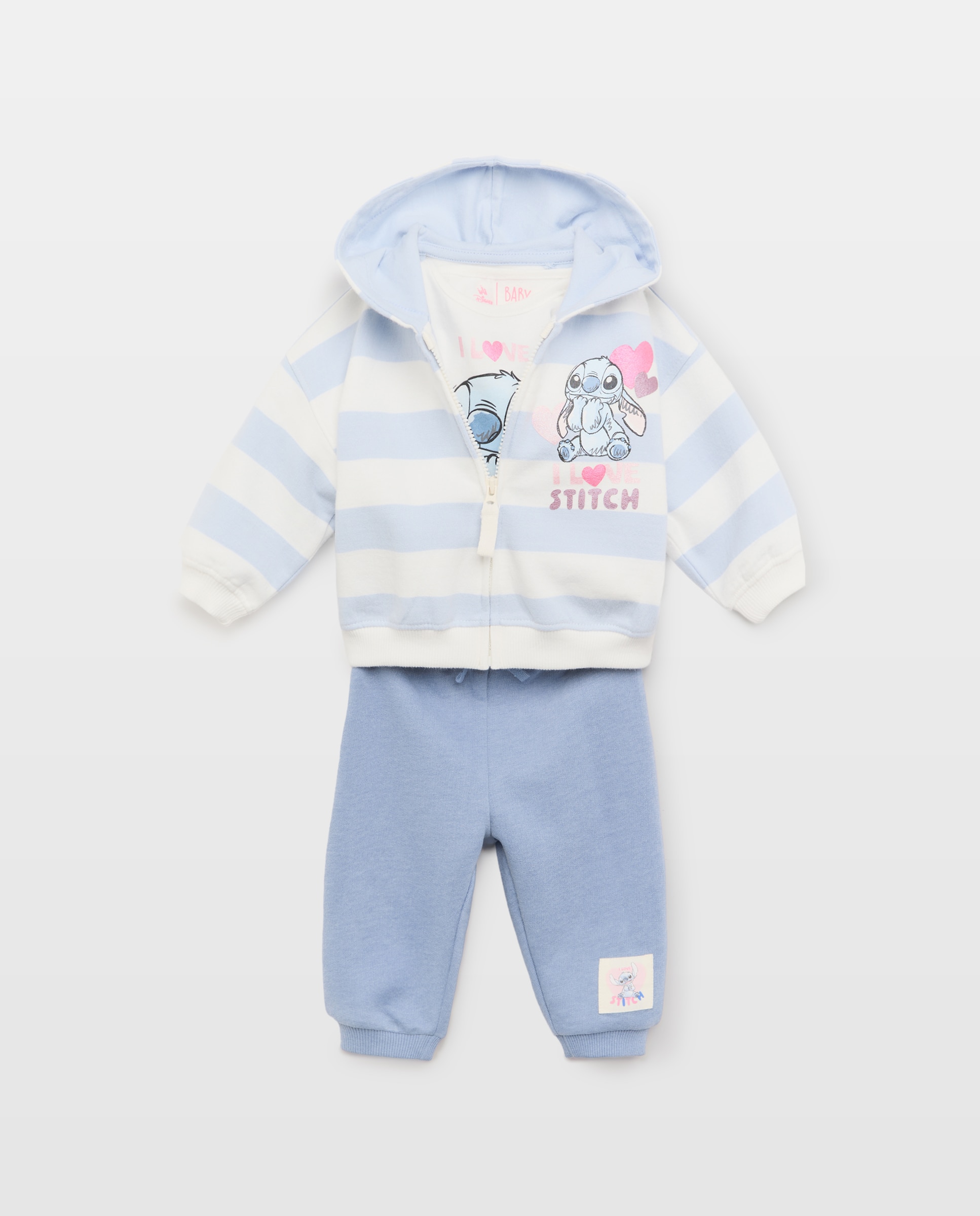 Imagem 0 de Conjunto de 3 Peças de Bebé com Calças e Estampado Stitch