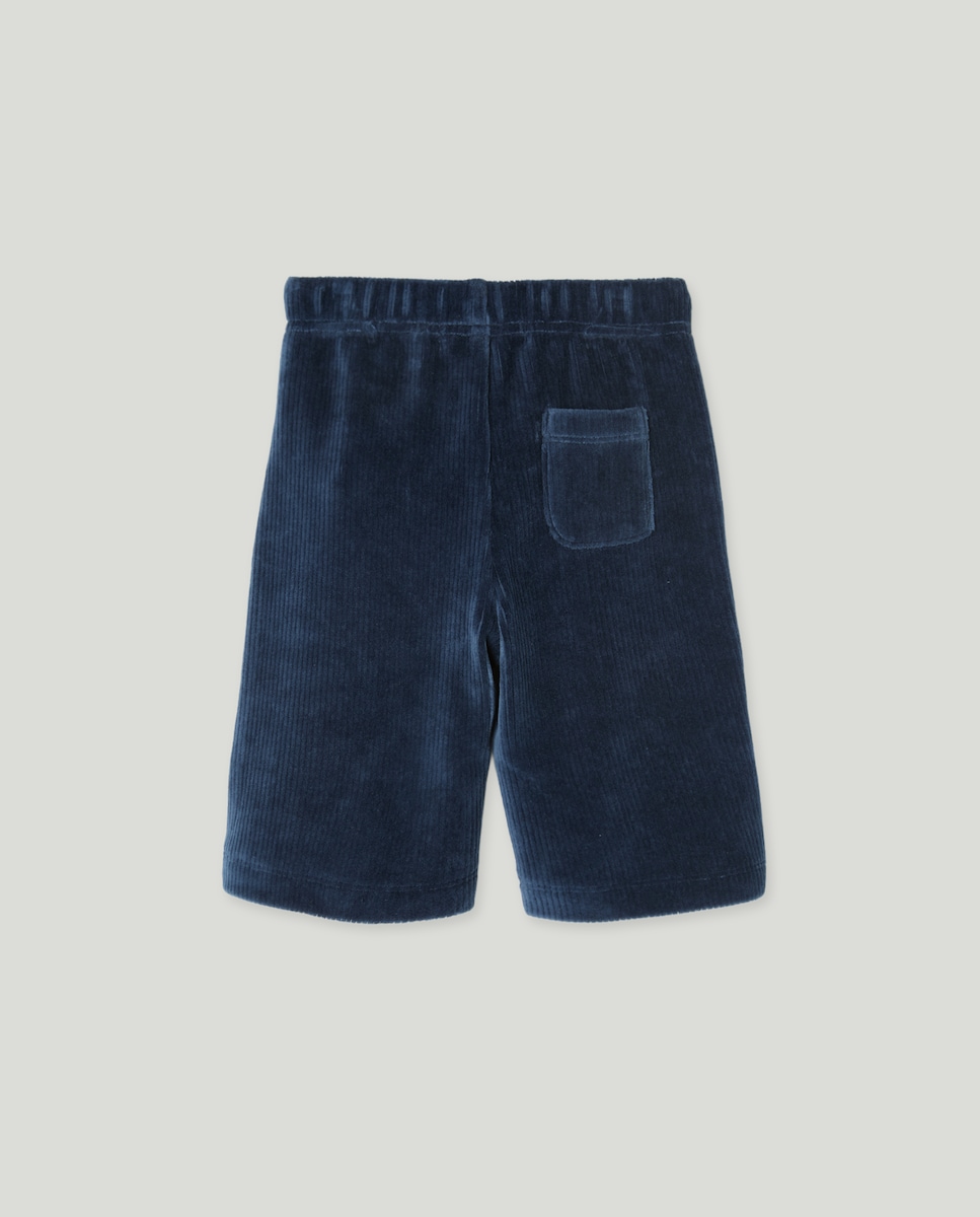 Calças Lisas de Bebé em Malha Tipo Bombazina Azul-marinho-2