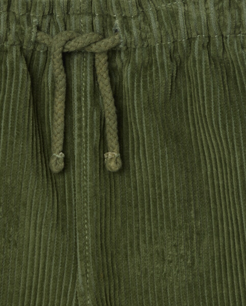 Calças de Bombazina Fina de Bebé com All Over Print 510 Verde Claro-3