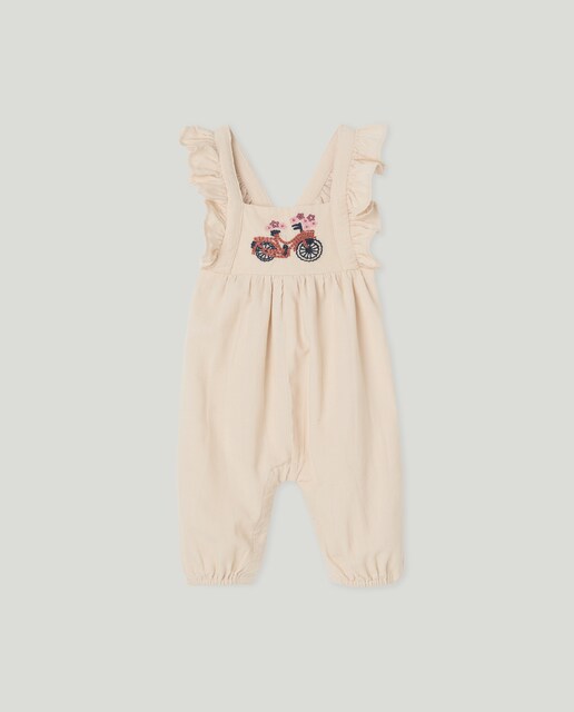 Imagem 0 de Jardineiras de Bombazina de Bebé com Bordado e Folho