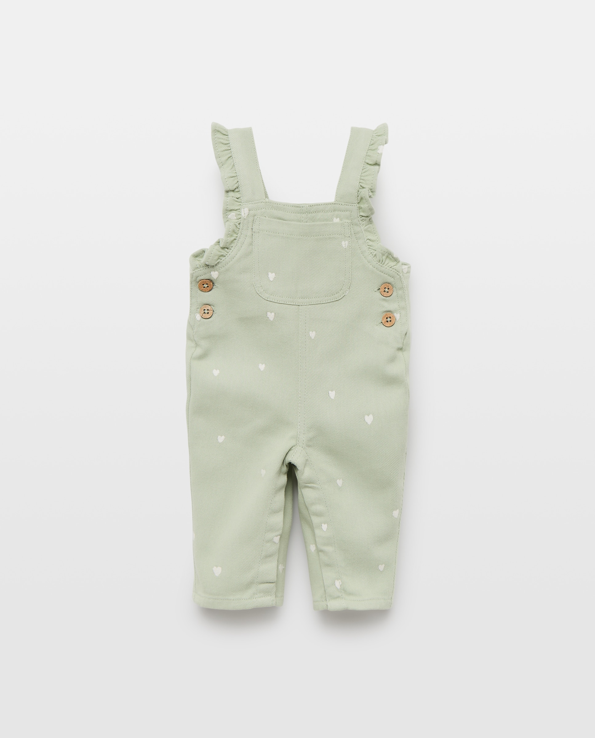 Jardineiras de Sarja Lisas de Bebé Baby El Corte Inglés Verde-1