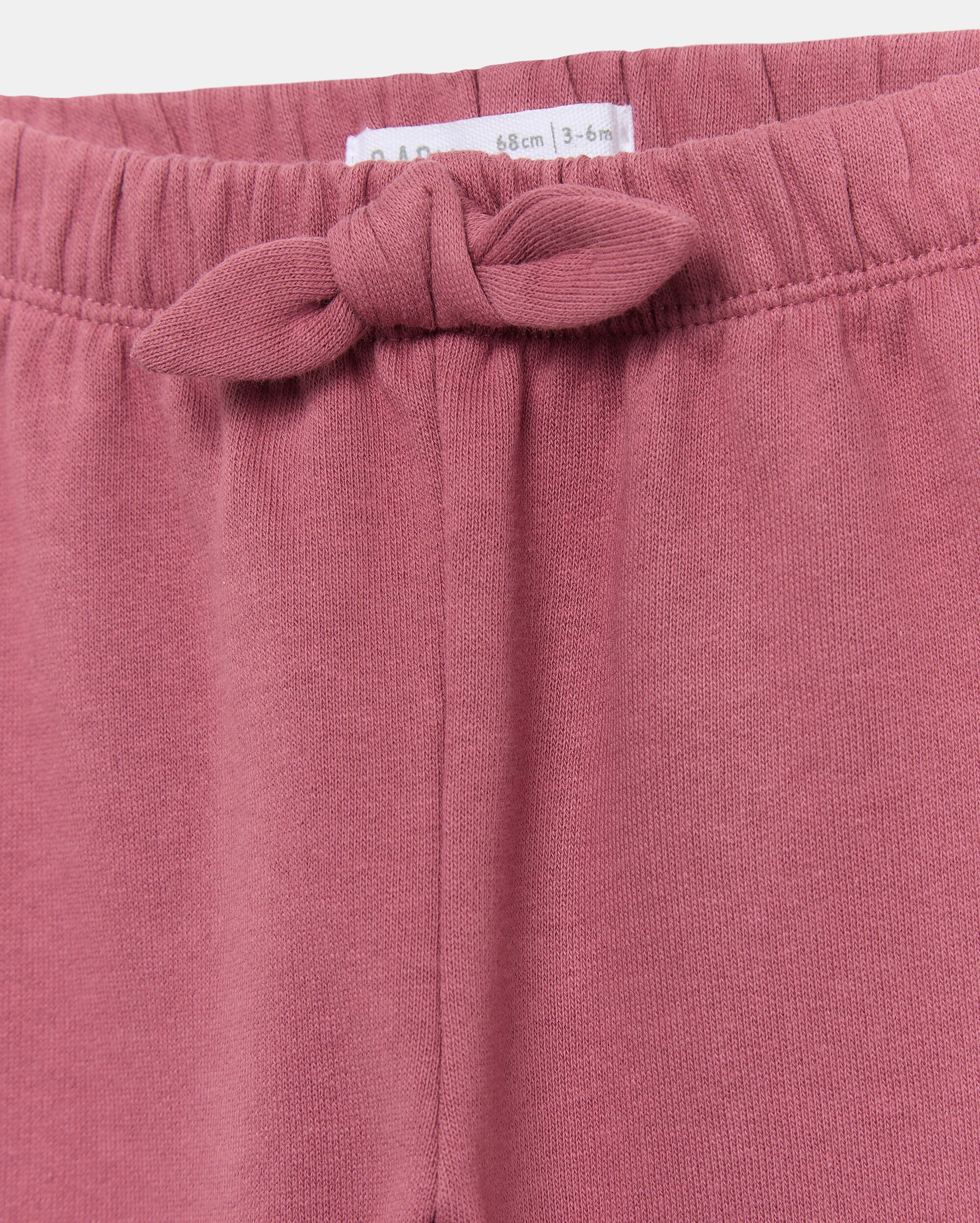 Calças de Felpa Lisa de Bebé com Laço com Adorno Baby El Corte Inglés 230 Rosa Escuro-3