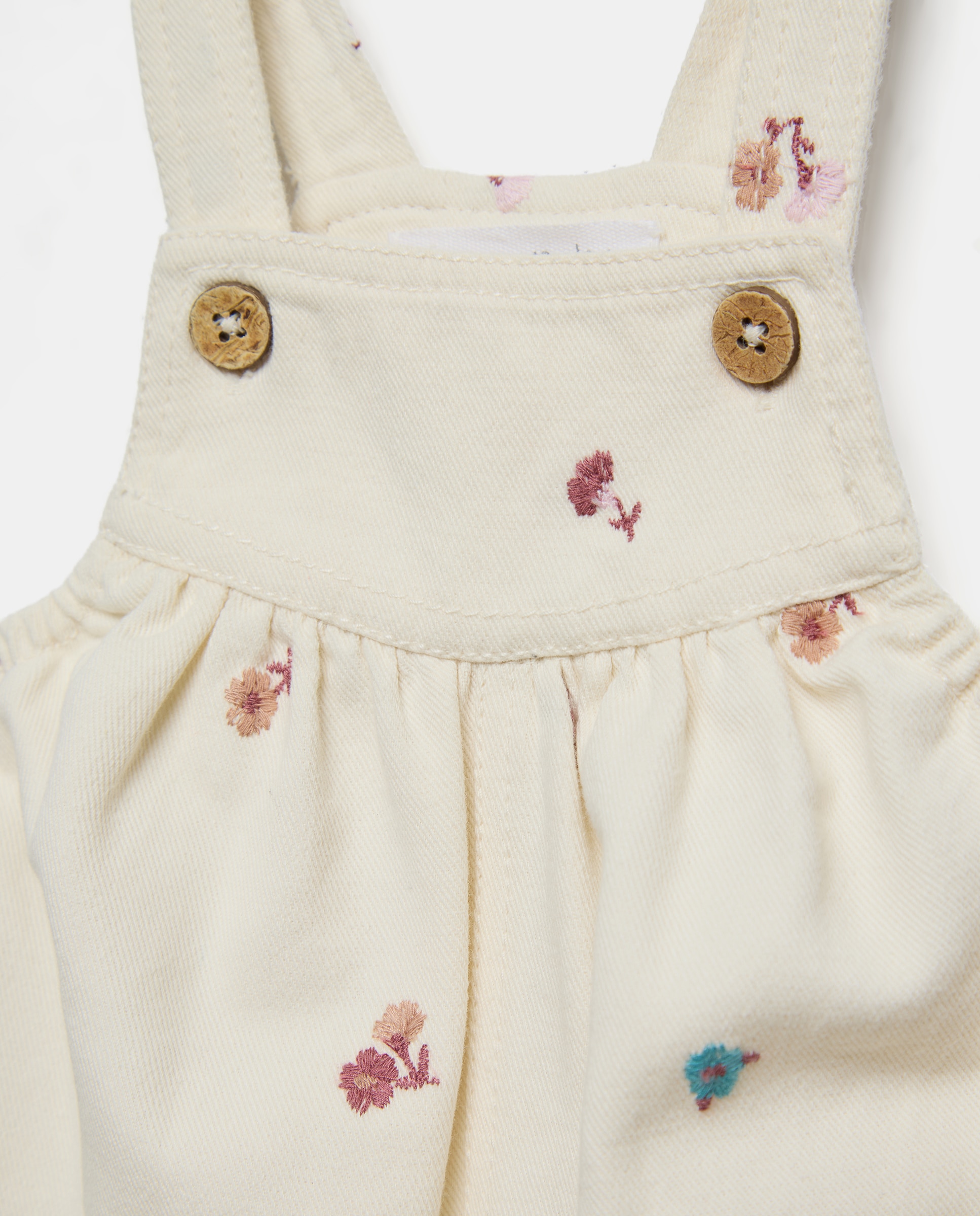 Jardineiras de Bebé com Estampado Floral Branco-3
