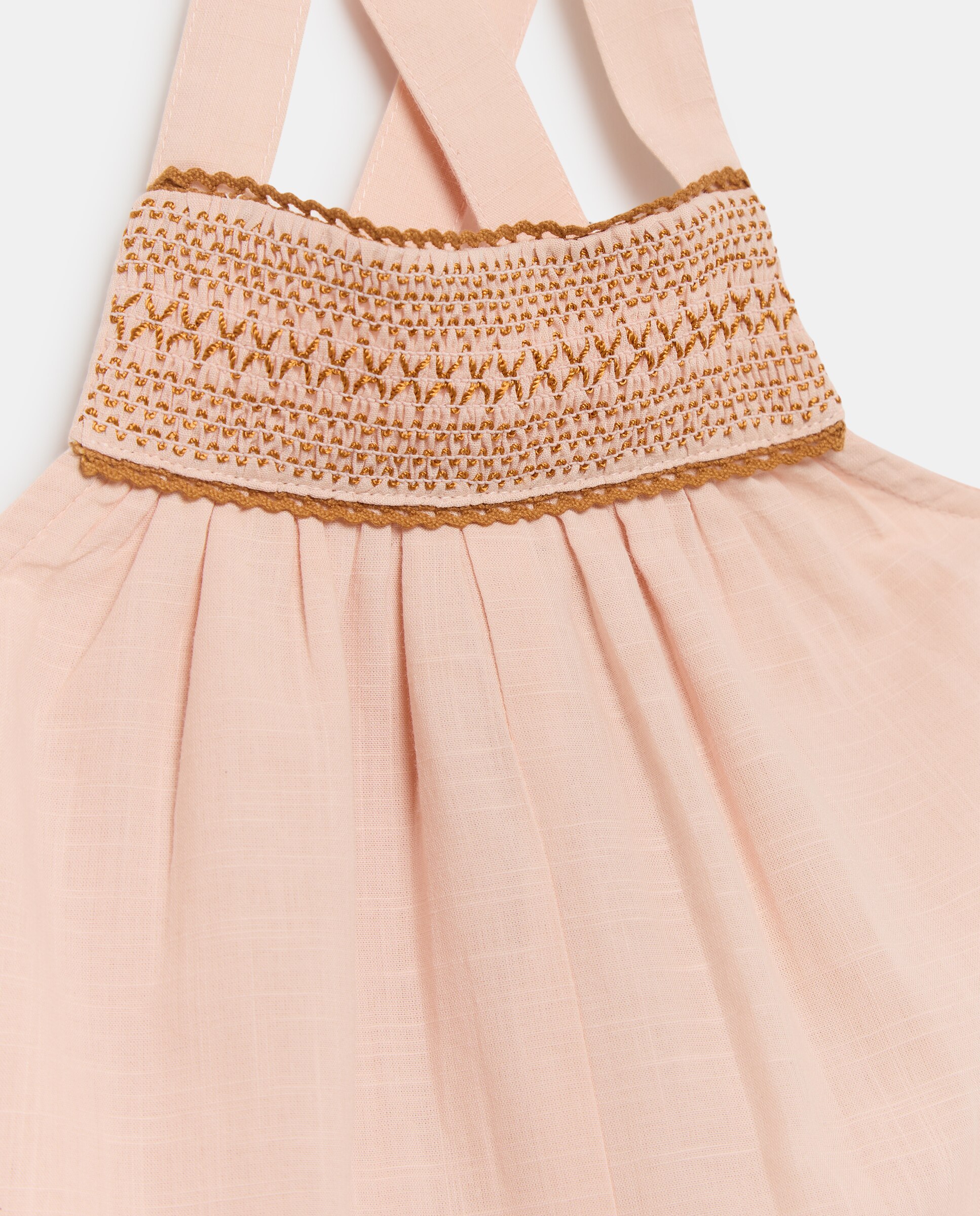 Babygrow de Bebé sem Mangas e com Bordado Baby El Corte Inglés Rosa-claro-3