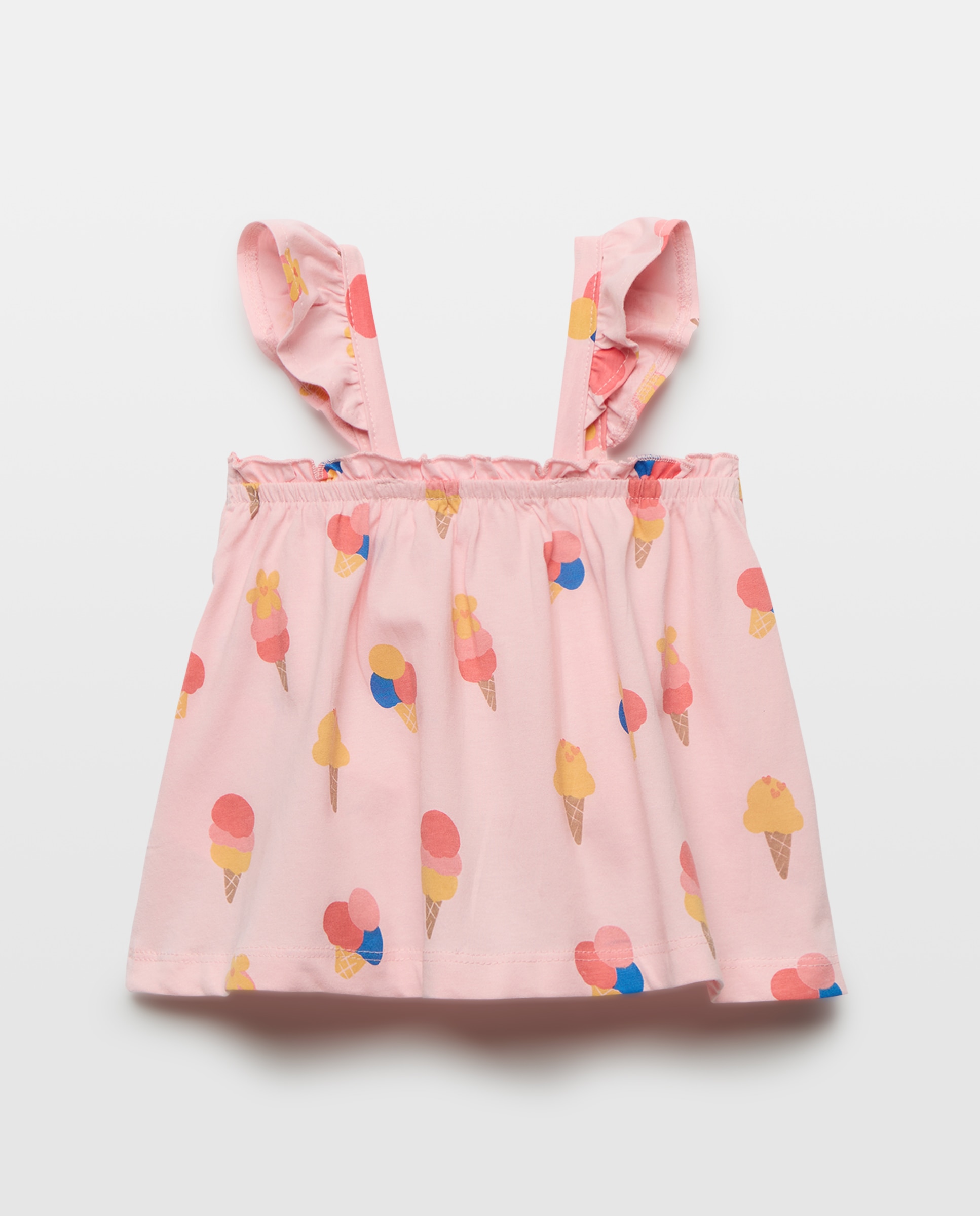 Vestido Circular de Bebé sem Mangas Rosa-2