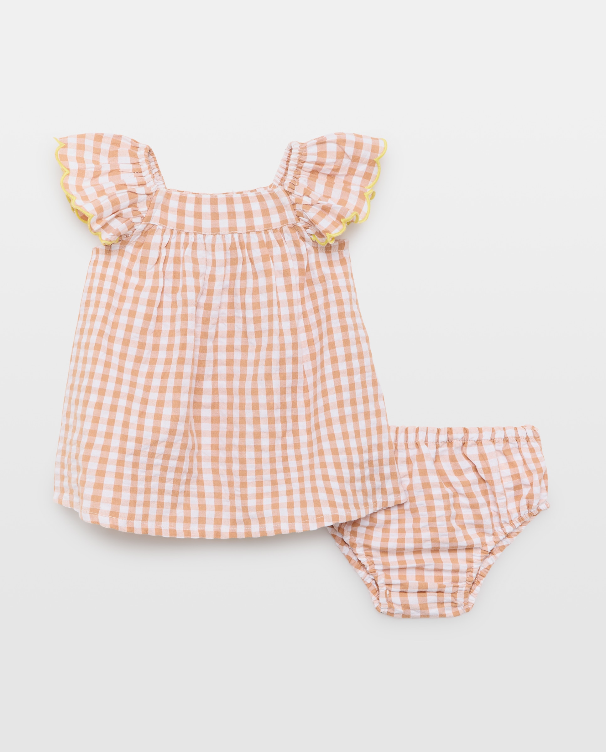 Imagem 0 de Vestido Plano Vichy de Bebé sem Mangas e com Cueca
