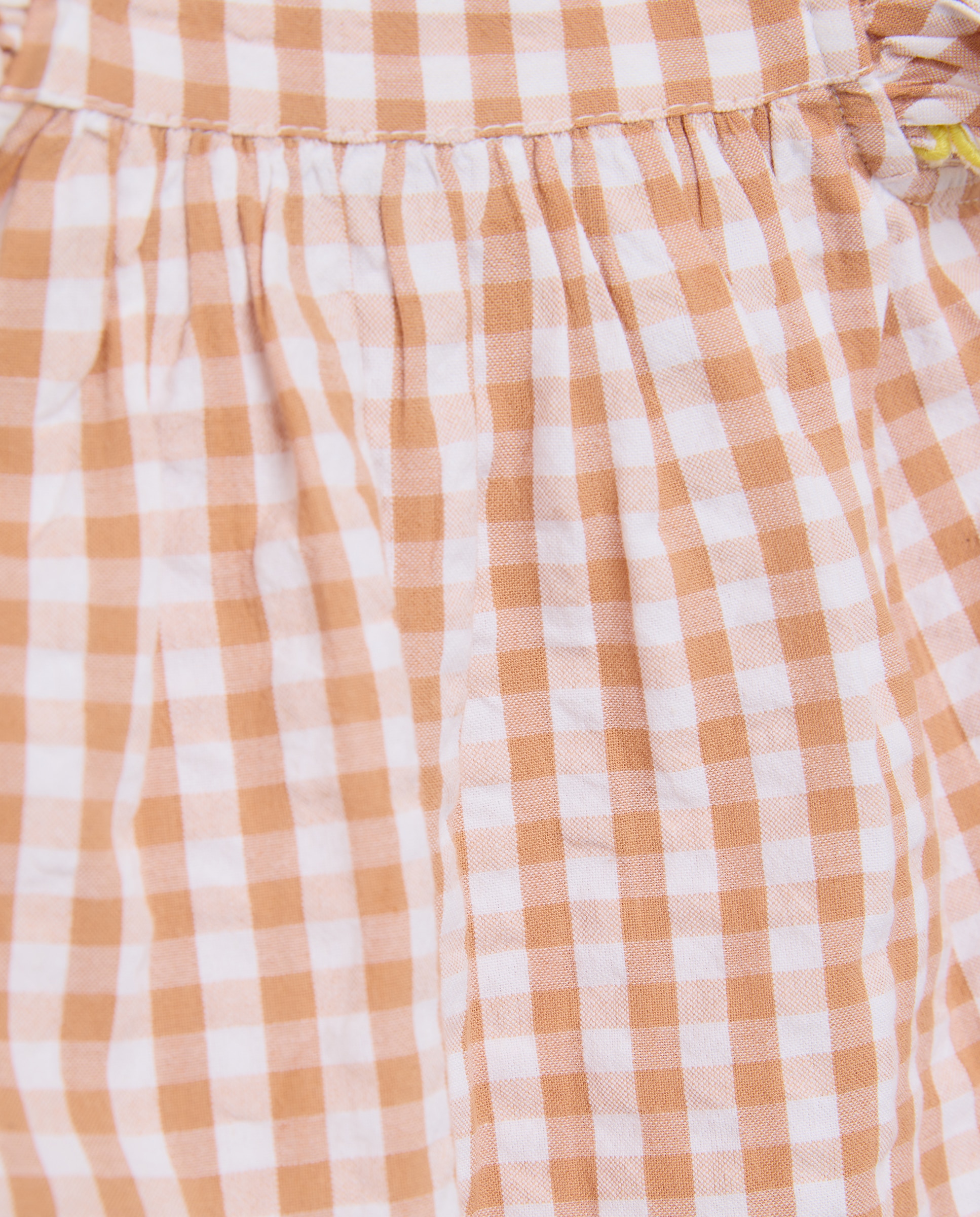 Vestido Plano Vichy de Bebé sem Mangas e com Cueca Baby El Corte Inglés Amarelo-3