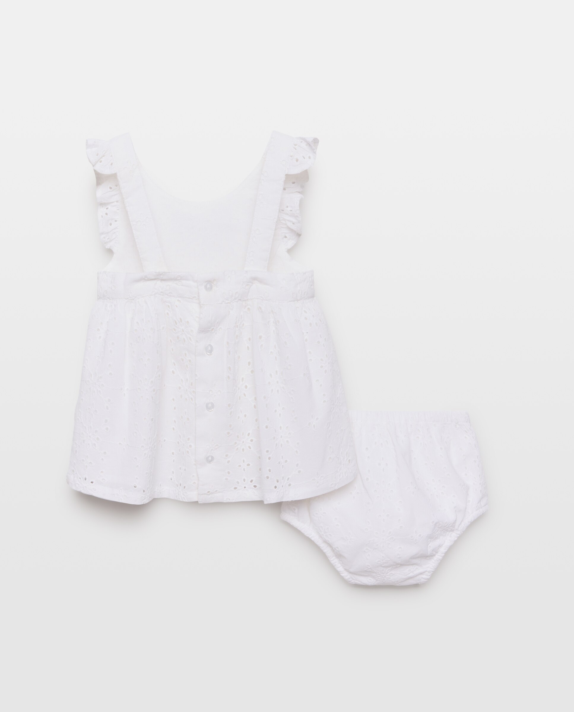 Vestido de Bebé sem Mangas e Perfurado Baby El Corte Inglés Branco-2