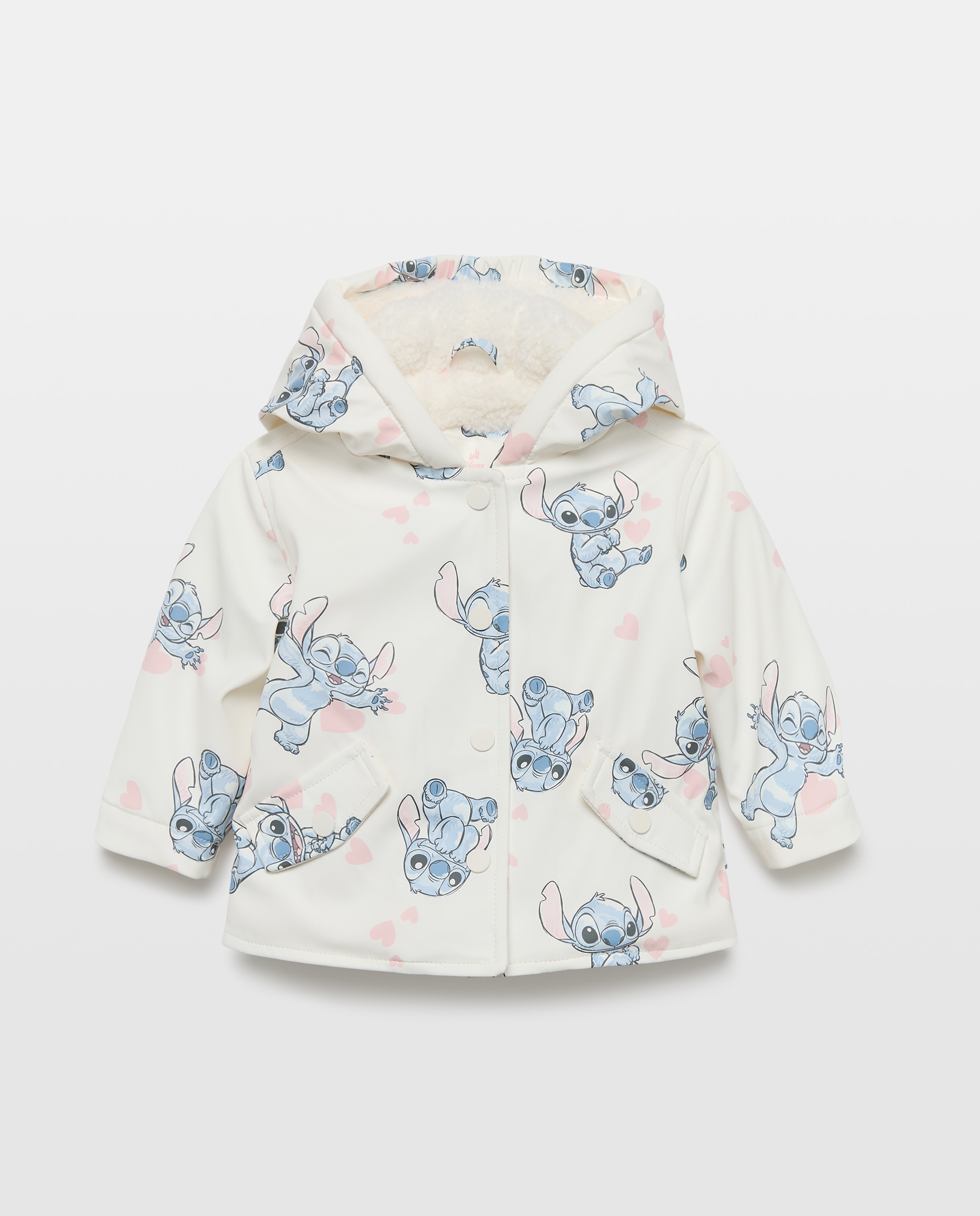 Imagen 0 de Parka engomada de bebé con fantasía STITCH Blanco