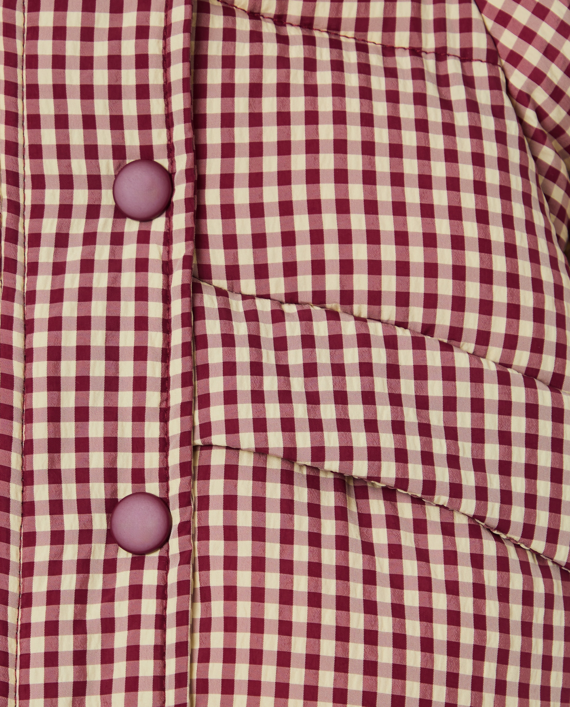 Sobretudo Acolchoado Grosso de Bebé com Vichy Vermelho-3