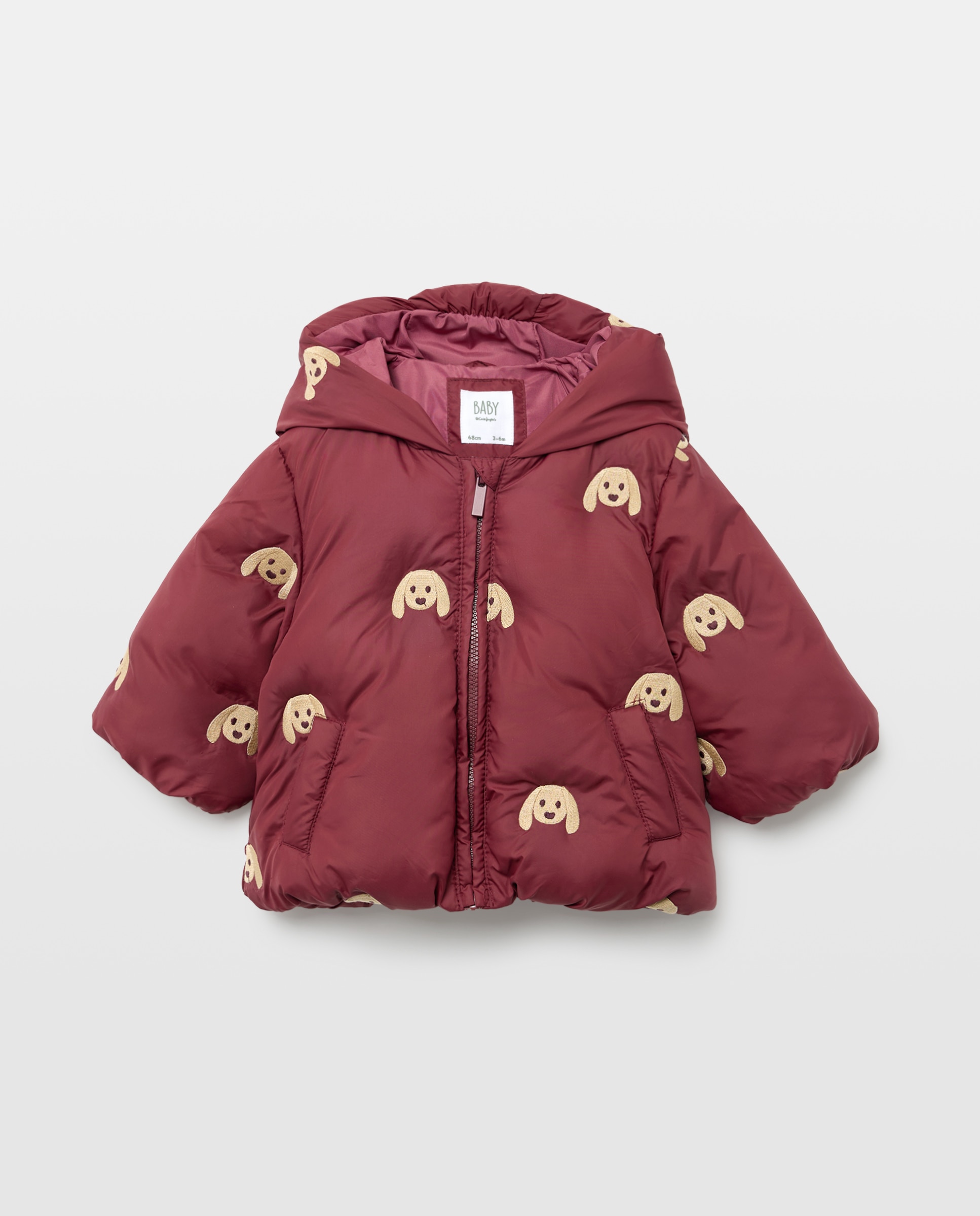 Parka acolchada y bordada de bebé - Baby El Corte Inglés - 230 Rosa oscuro 230 Rosa oscuro-1