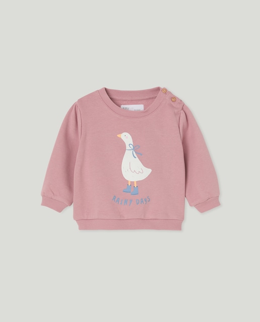 Imagem 0 de Sweatshirt de Bebé com Decote Redondo e Estampado de Ganso