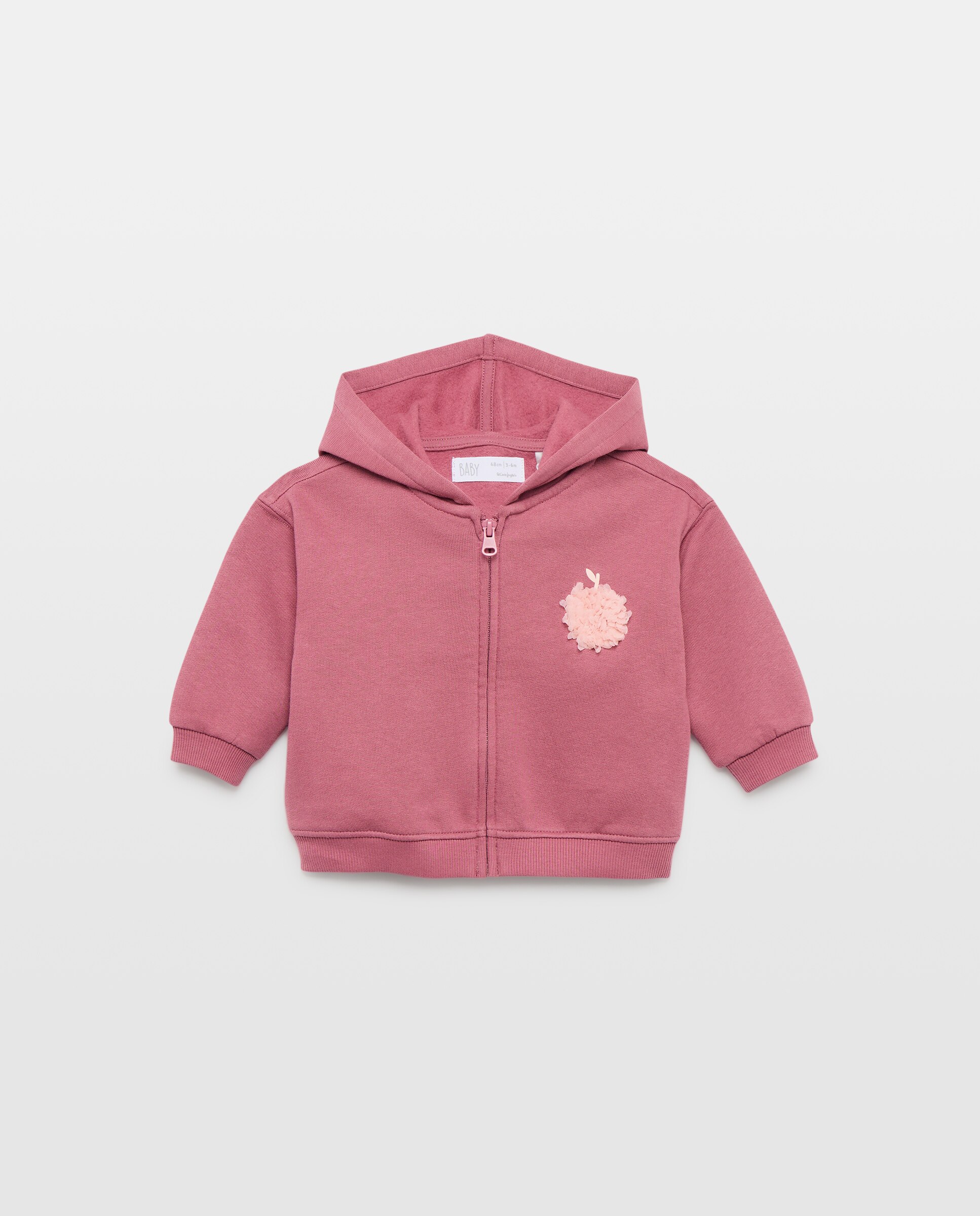 Imagem 0 de Sweatshirt Aberta Lisa de Bebé com Capuz