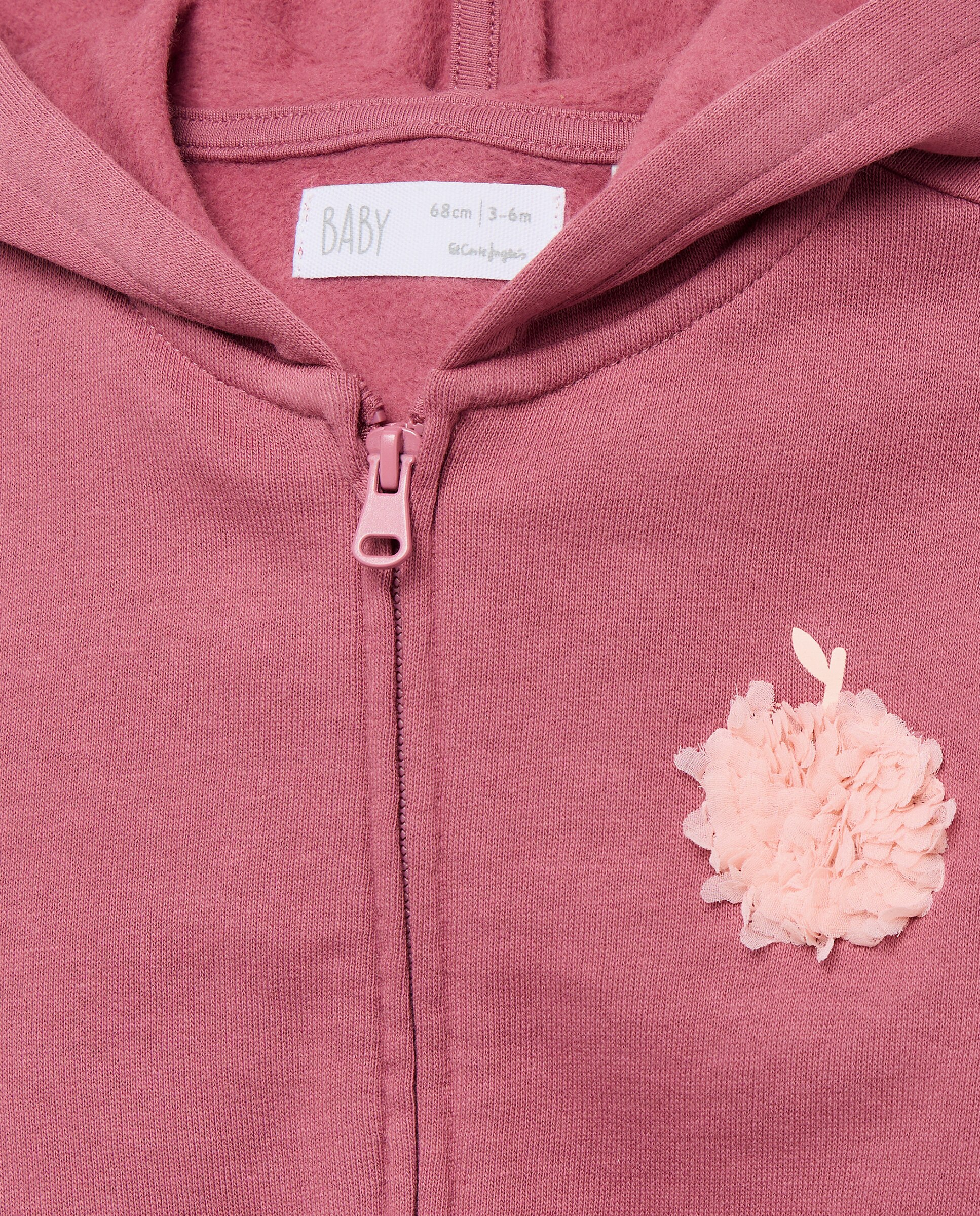 Sweatshirt Aberta Lisa de Bebé com Capuz Baby El Corte Inglés 230 Rosa Escuro-3