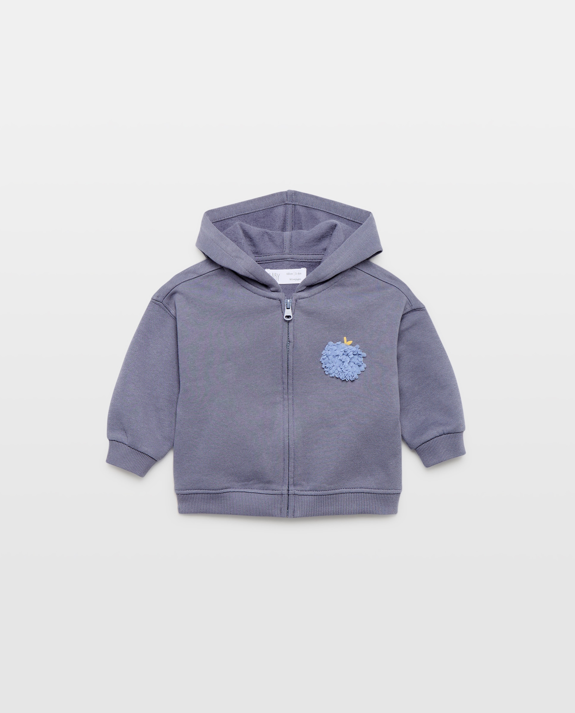 Sudadera de bebés abierta con capucha en color liso - Baby El Corte Inglés - 430 Azul oscuro 430 Azul oscuro-1