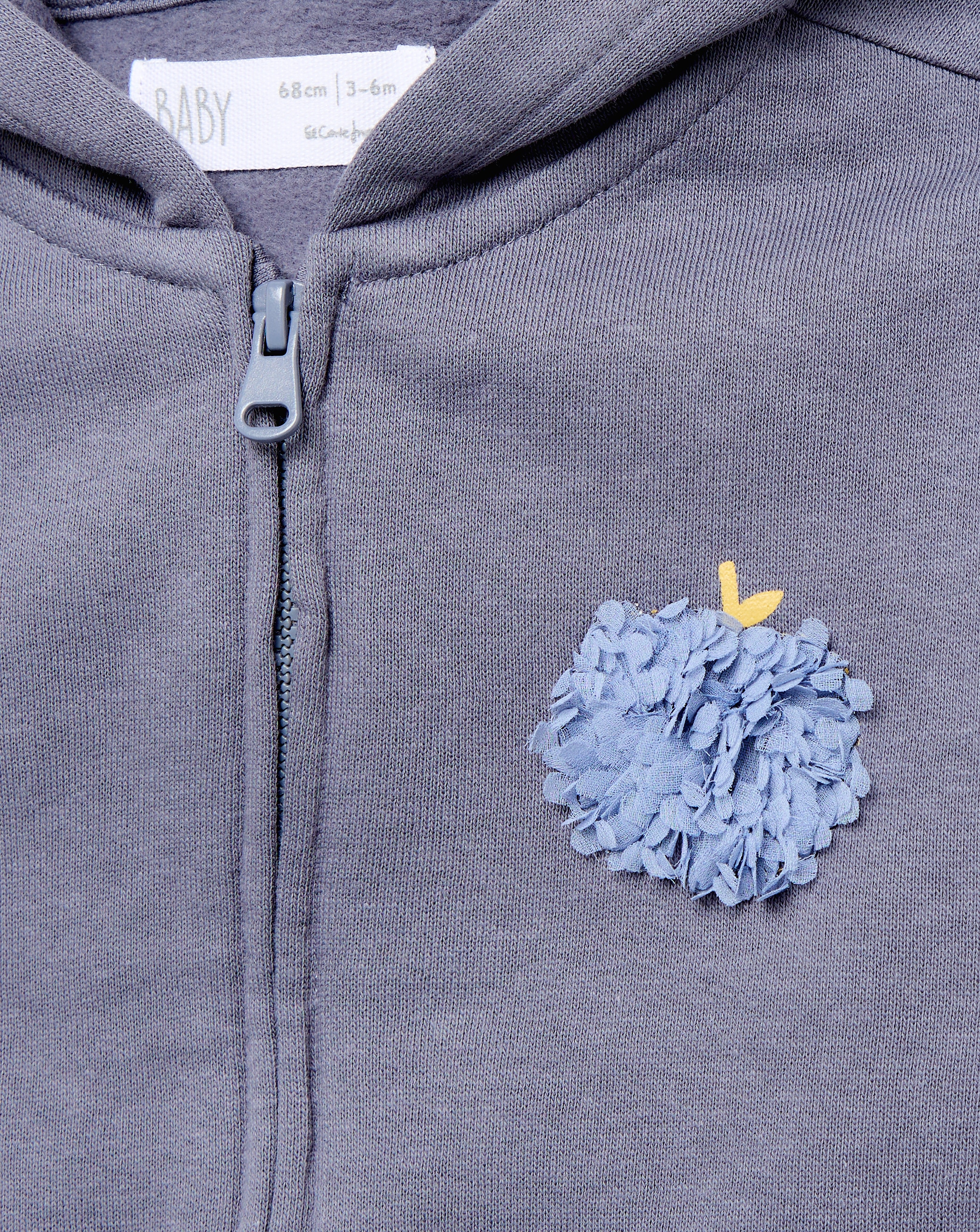Sudadera de bebés abierta con capucha en color liso - Baby El Corte Inglés - 430 Azul oscuro 430 Azul oscuro-3