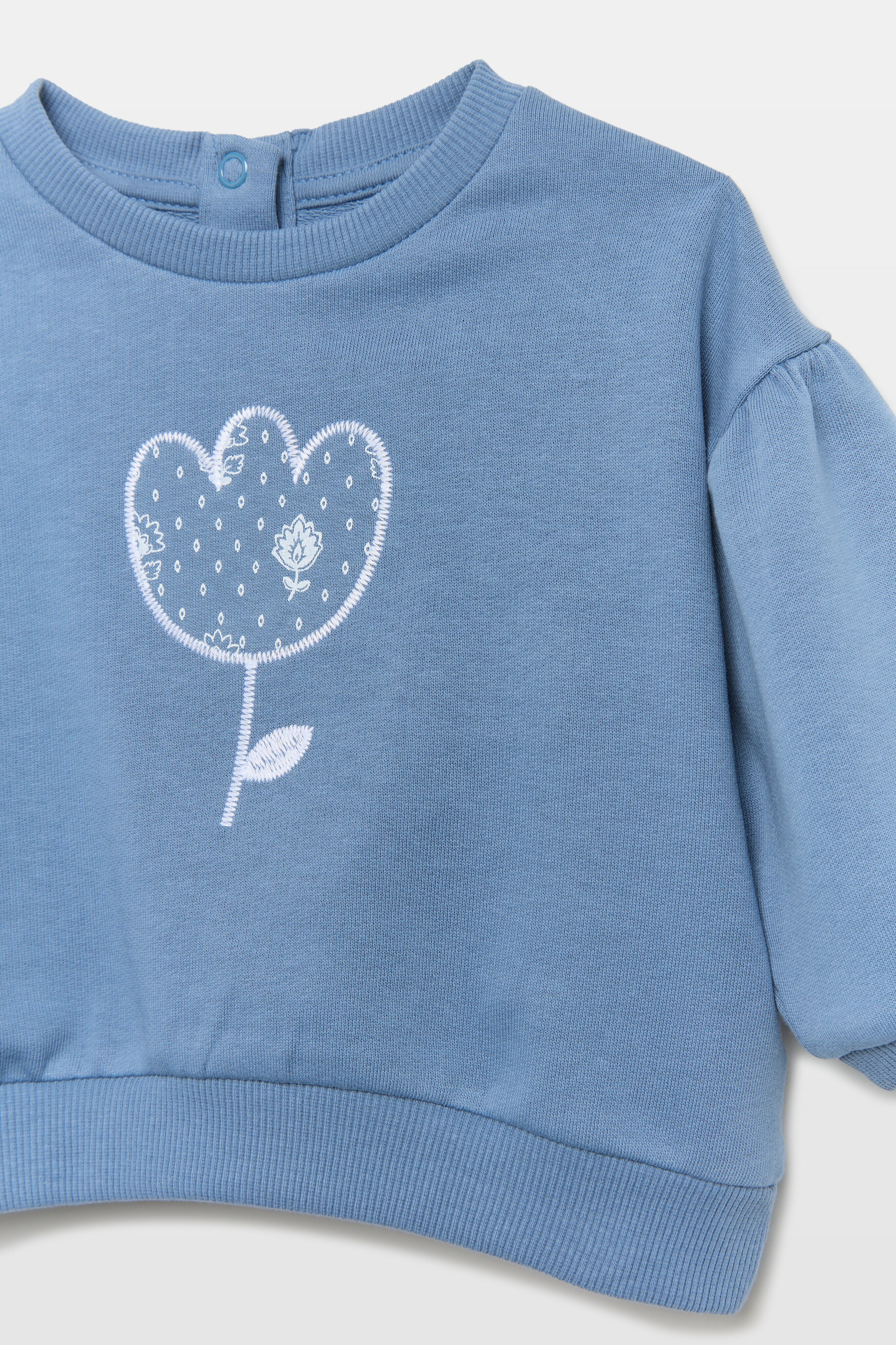 Sweatshirt de Bebé com Gola Redonda e Patch de Fantasia Baby El Corte Inglés 400 Azul-3
