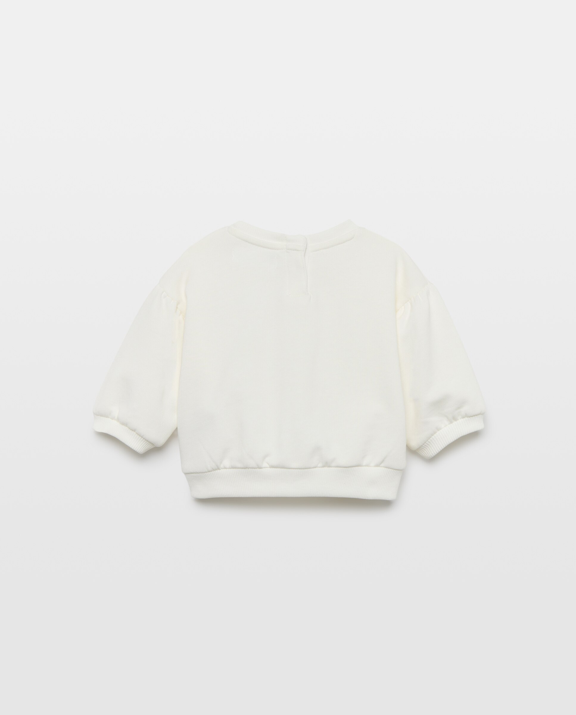 Sweatshirt de Bebé com Gola Redonda e Patch de Fantasia Baby El Corte Inglés 120 Cru-2