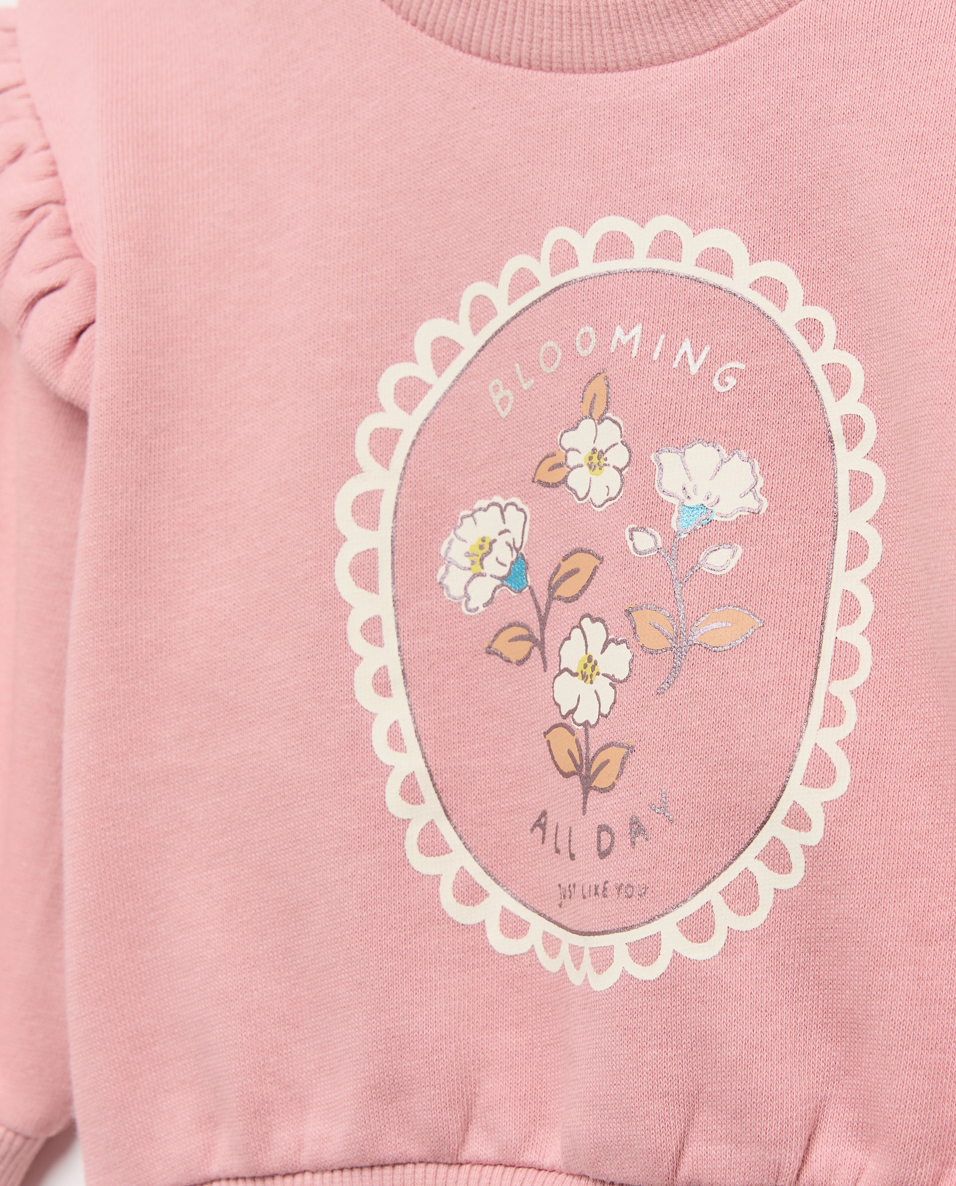 Sudadera lisa cuello caja con volante de bebé - Baby El Corte Inglés - 200 Rosa 200 Rosa-3