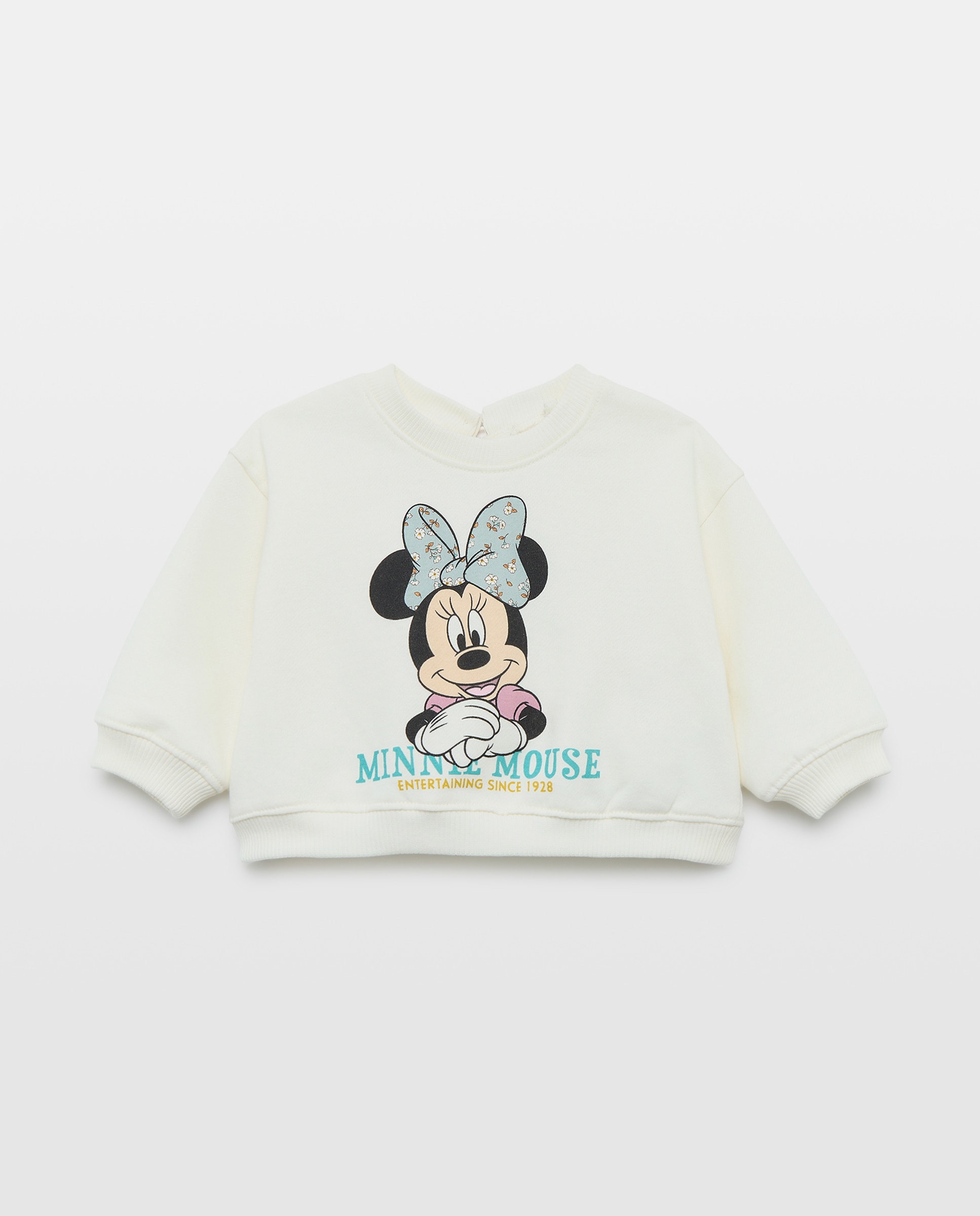 Sudadera cuello caja con fantasía MINNIE de bebé - Baby El Corte Inglés - Blanco roto Blanco roto-1