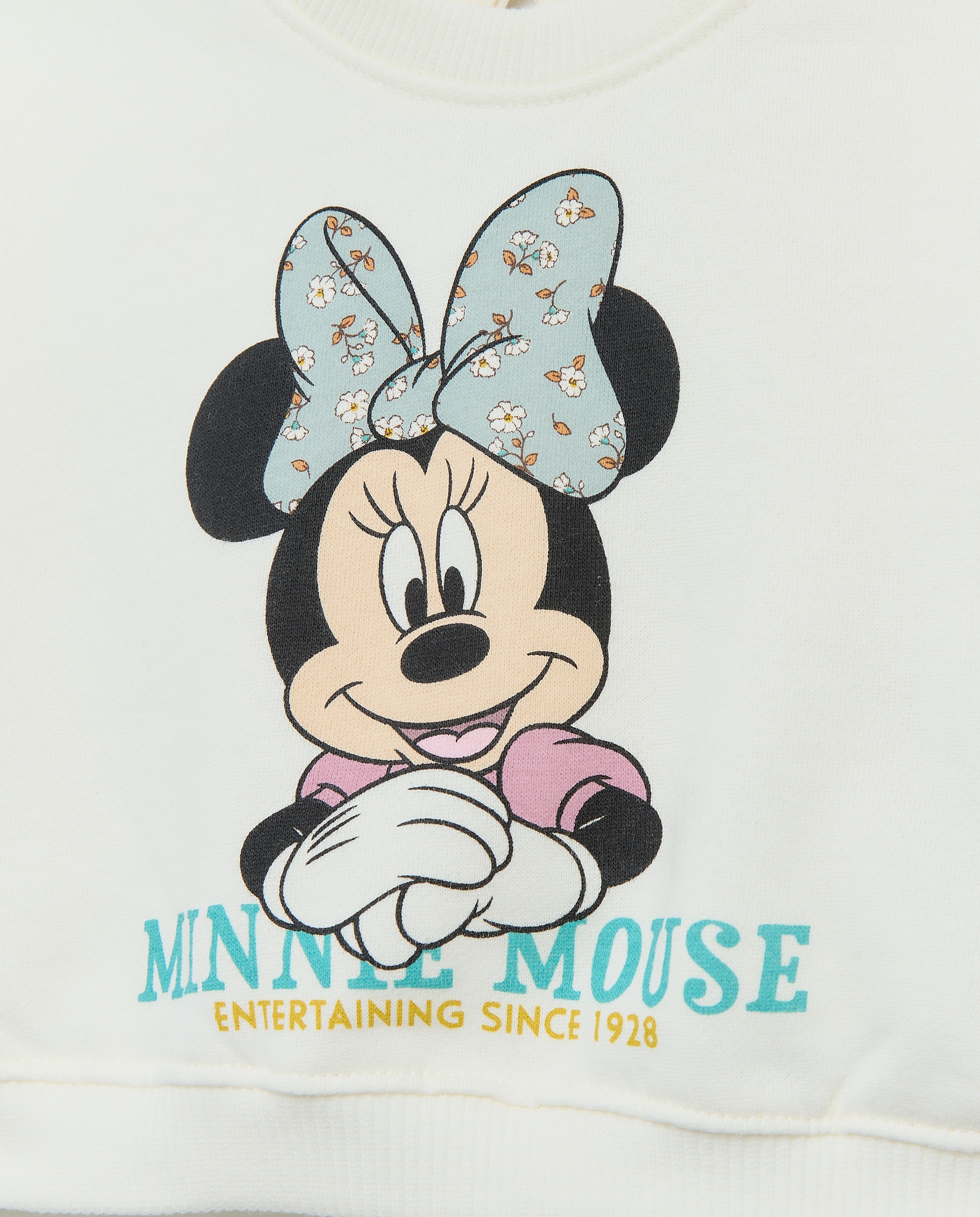Sudadera cuello caja con fantasía MINNIE de bebé - Baby El Corte Inglés - Blanco roto Blanco roto-3