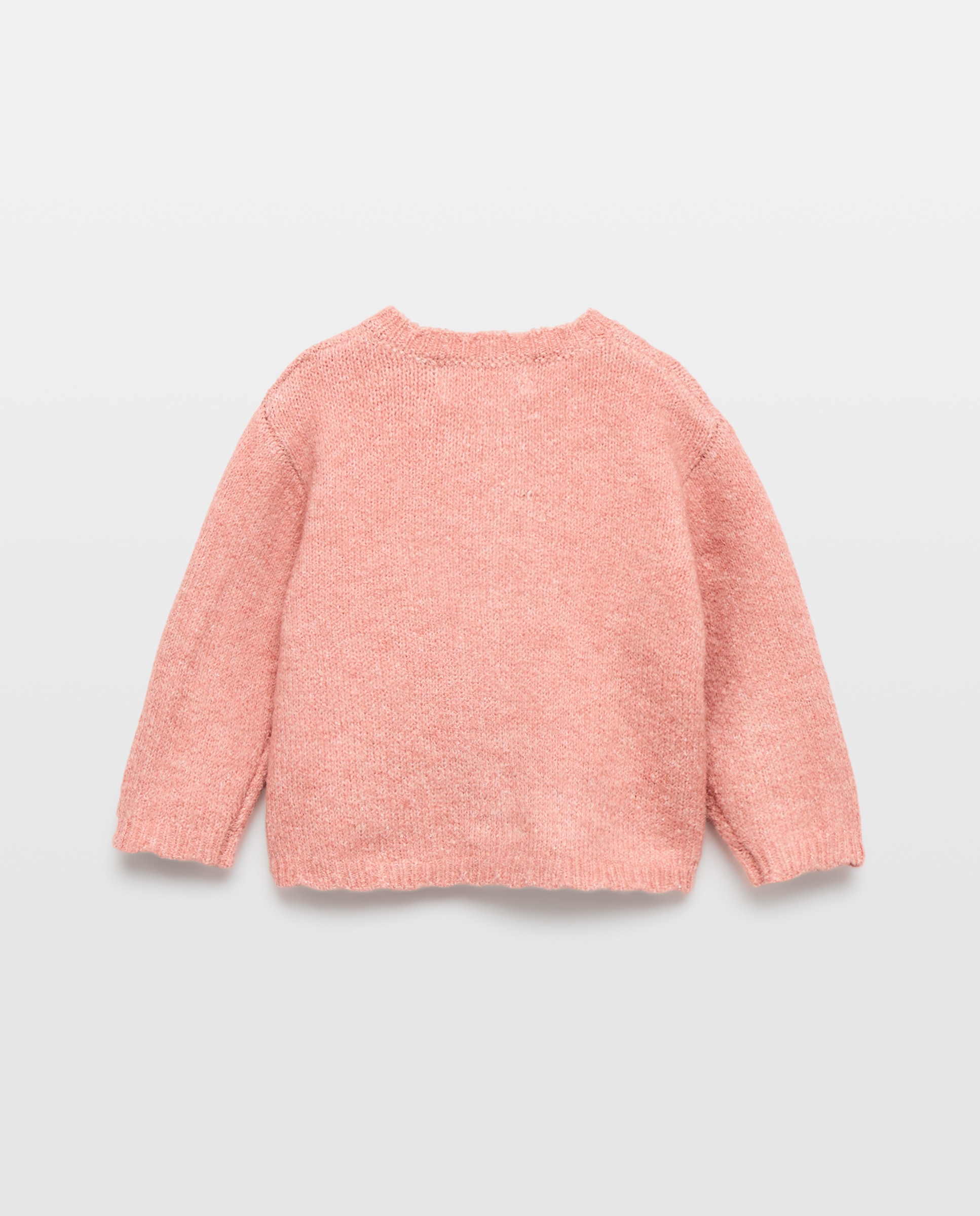 Casaco Liso Básico de Tricot de Bebé 650 Pêssego-2
