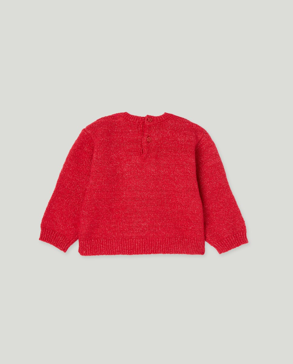 Camisola de Malha de Bebé com Decote Redondo e Motivos Natalícios 600 Vermelho-2