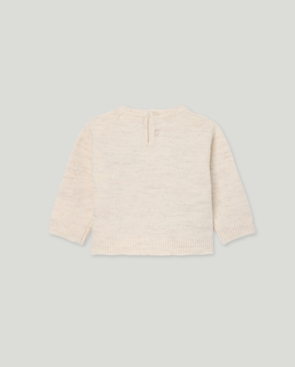 Camisola de Malha de Bebé com Decote Redondo e Motivos Natalícios 120 Cru-2