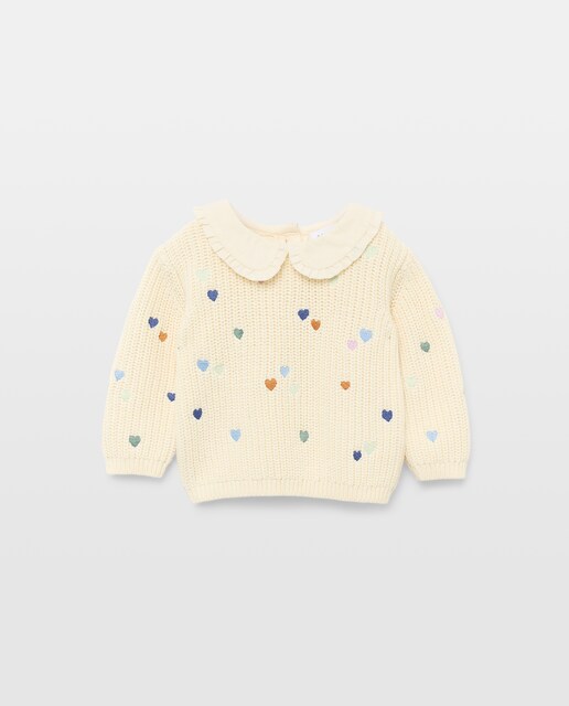 Jersey cuello caja bordado de bebé