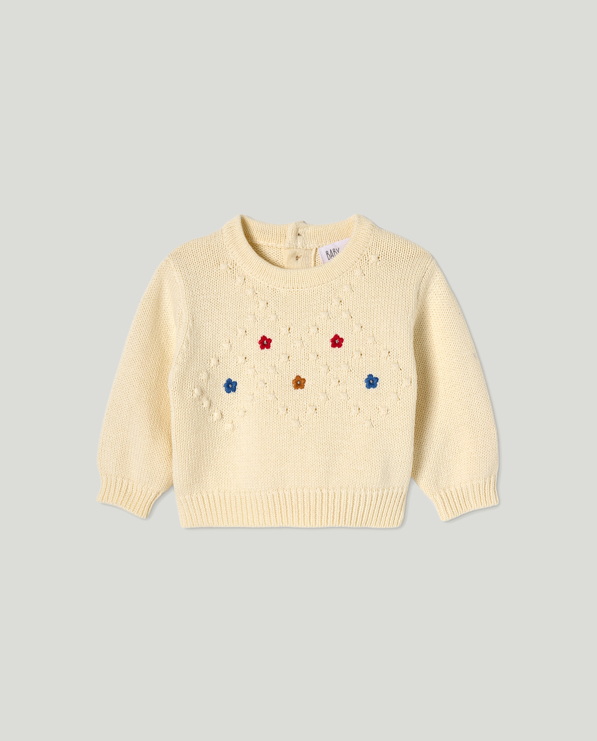 Camisola de Malha de Bebé com Decote Redondo 120 Cru-1