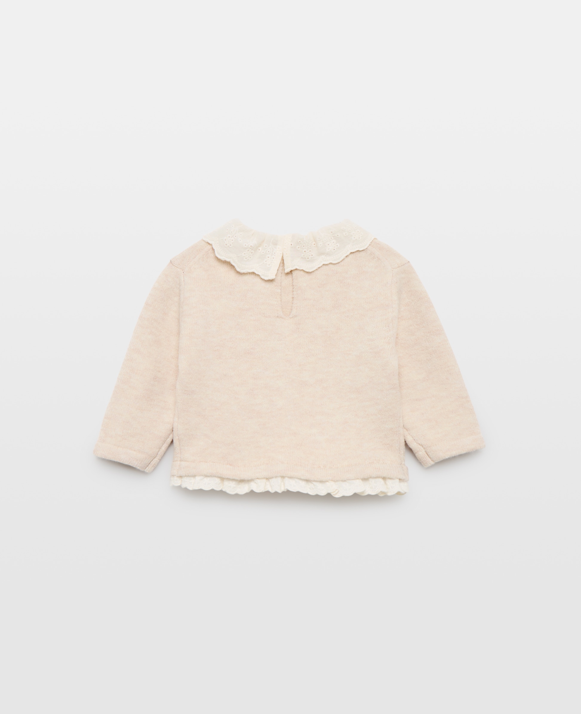 Camisola de Malha de Bebé com Folho na Gola Baby El Corte Inglés 120 Cru-2
