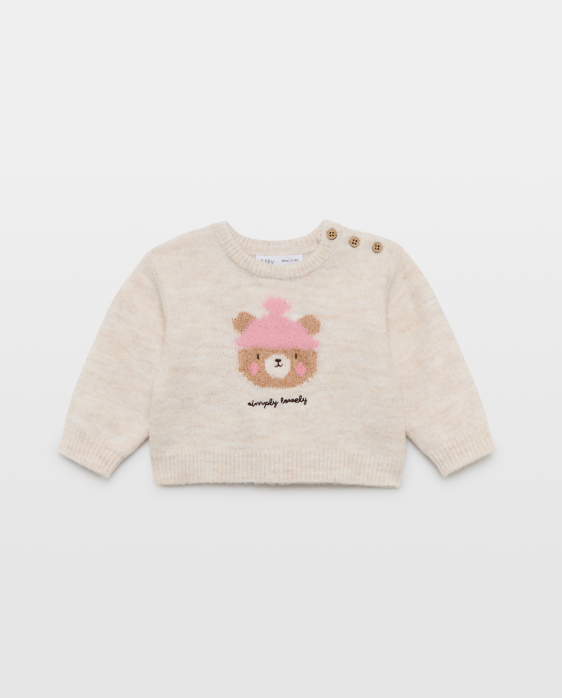 Jersey cuello caja pelito animalito de bebé - Baby El Corte Inglés - 120 Crudo 120 Crudo-1
