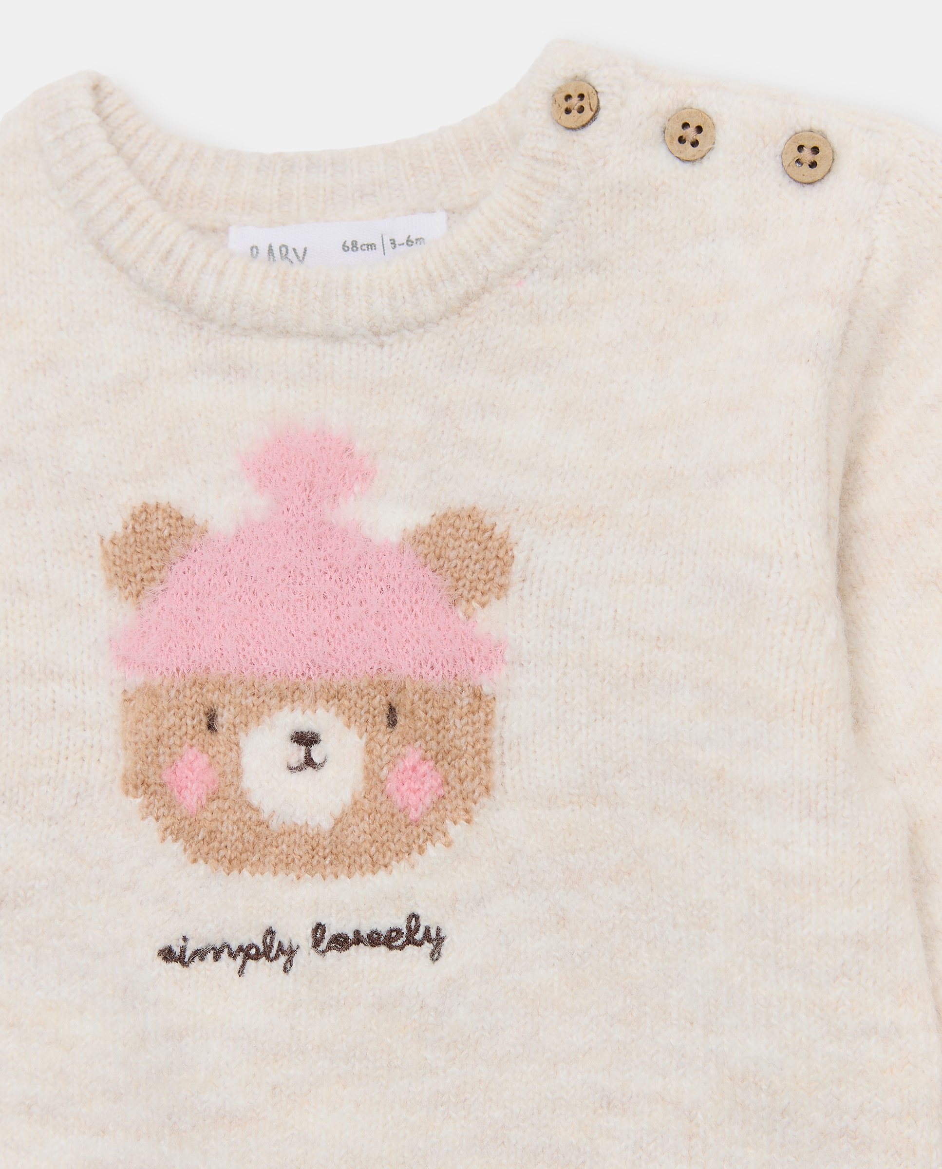 Jersey cuello caja pelito animalito de bebé - Baby El Corte Inglés - 120 Crudo 120 Crudo-3